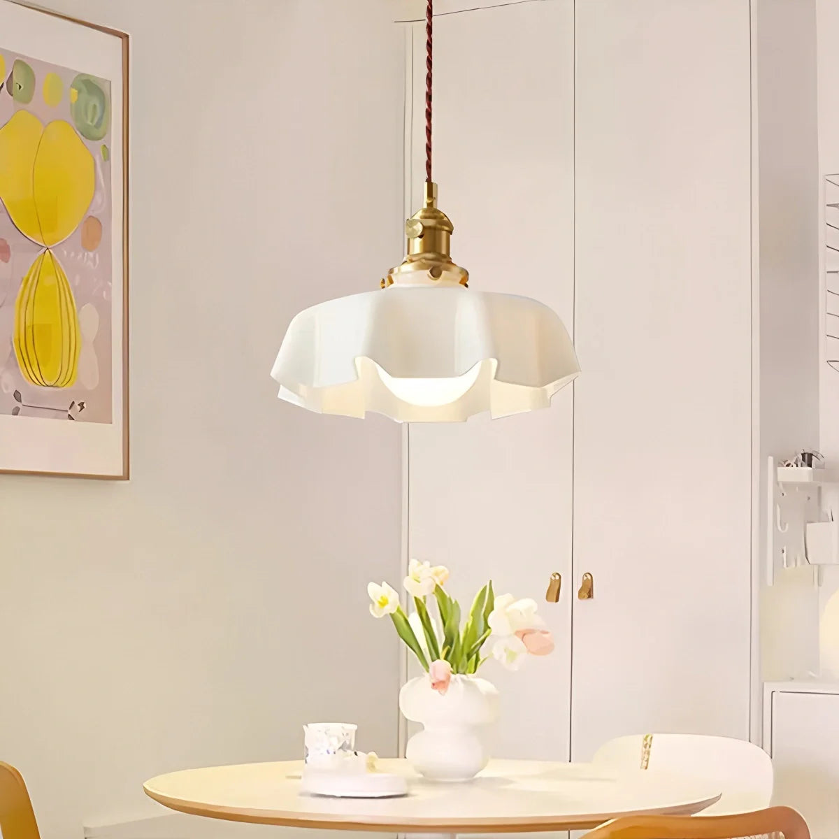 Feyran Retro Coloured Glass Pendant Light for Kitchen