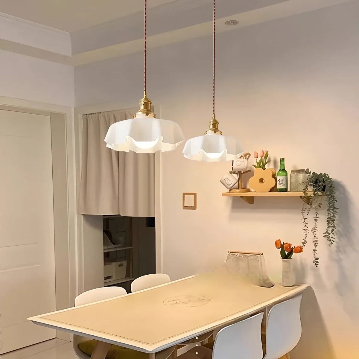 Feyran Retro Coloured Glass Pendant Light for Kitchen