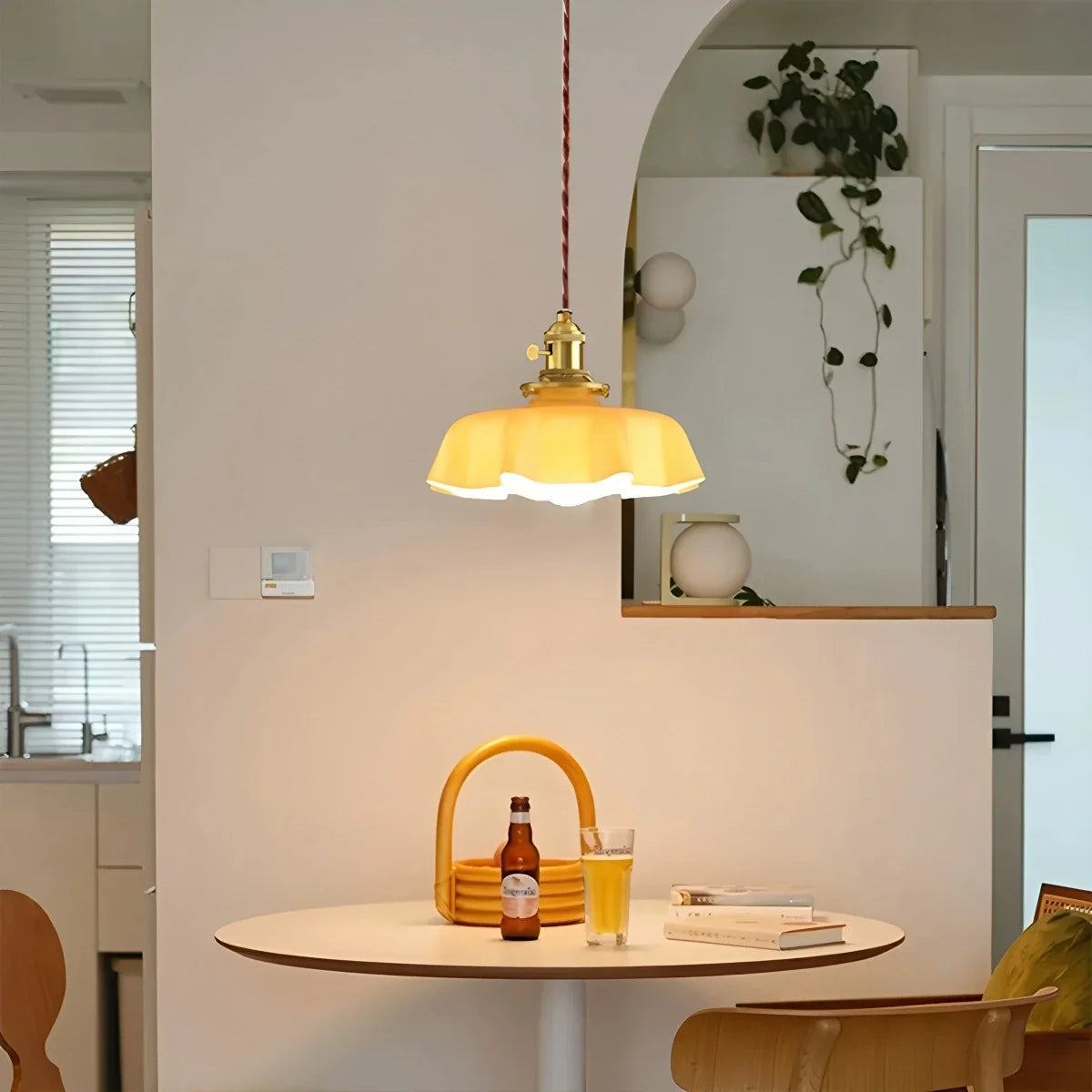 Feyran Retro Coloured Glass Pendant Light for Kitchen