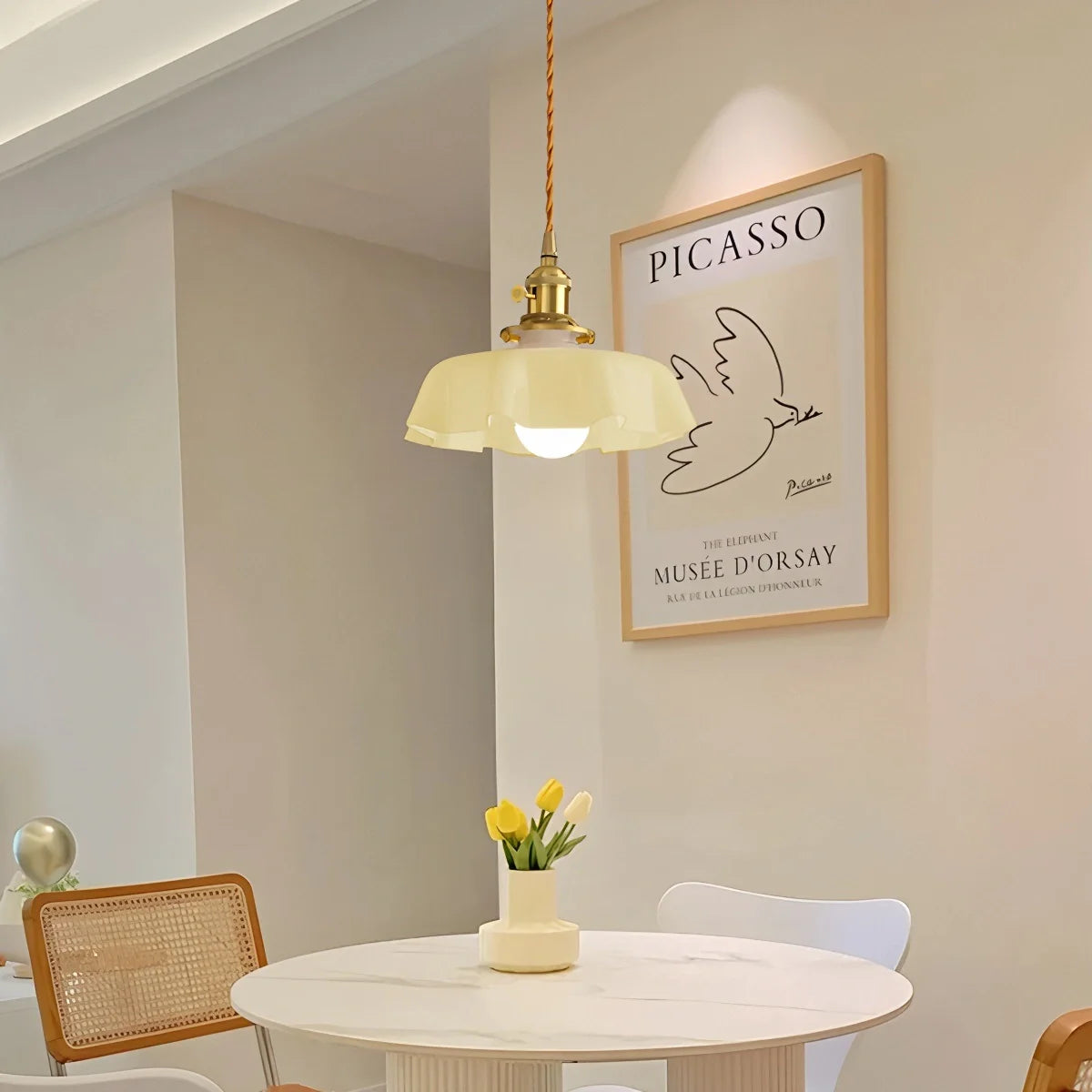 Feyran Retro Coloured Glass Pendant Light for Kitchen