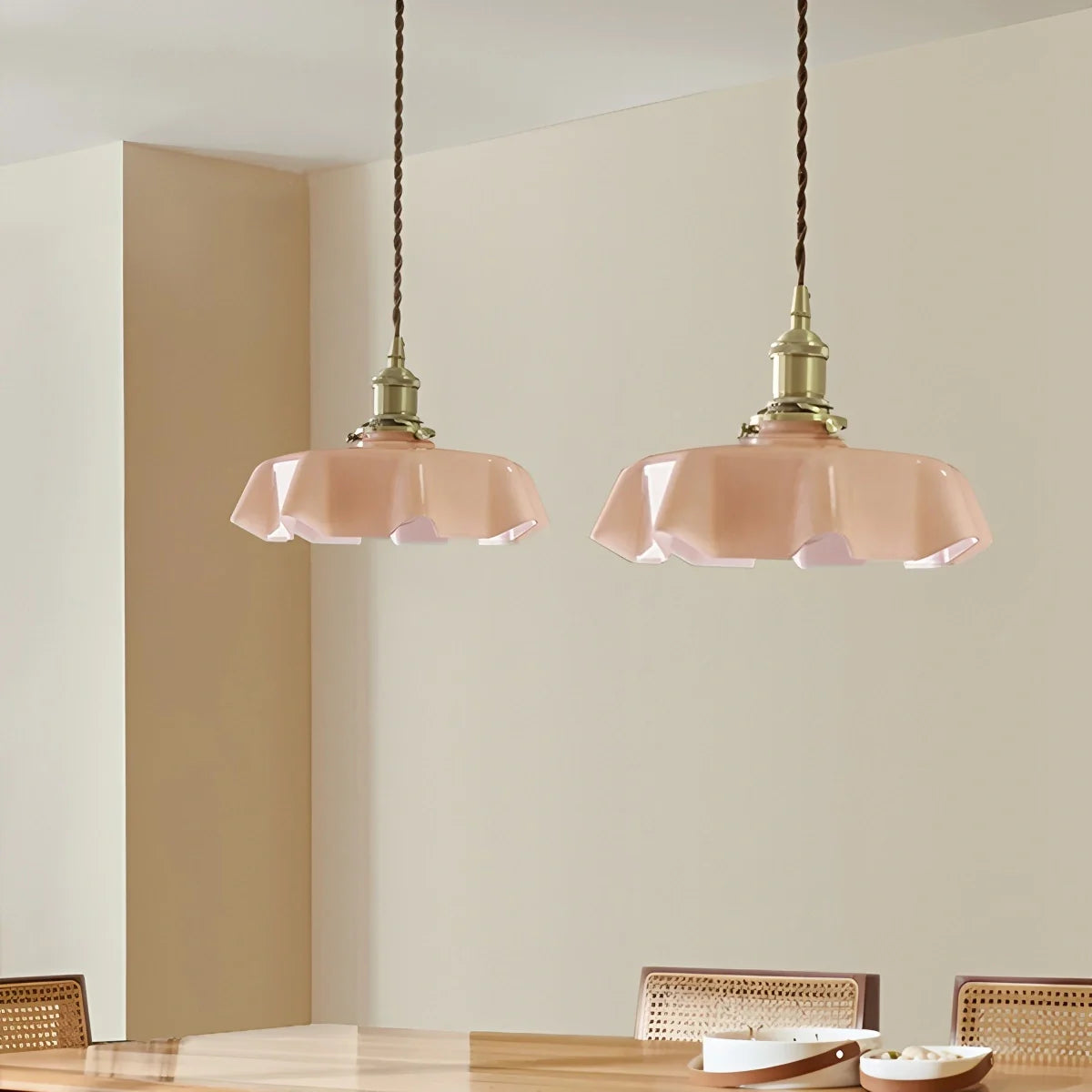 Feyran Retro Coloured Glass Pendant Light for Kitchen