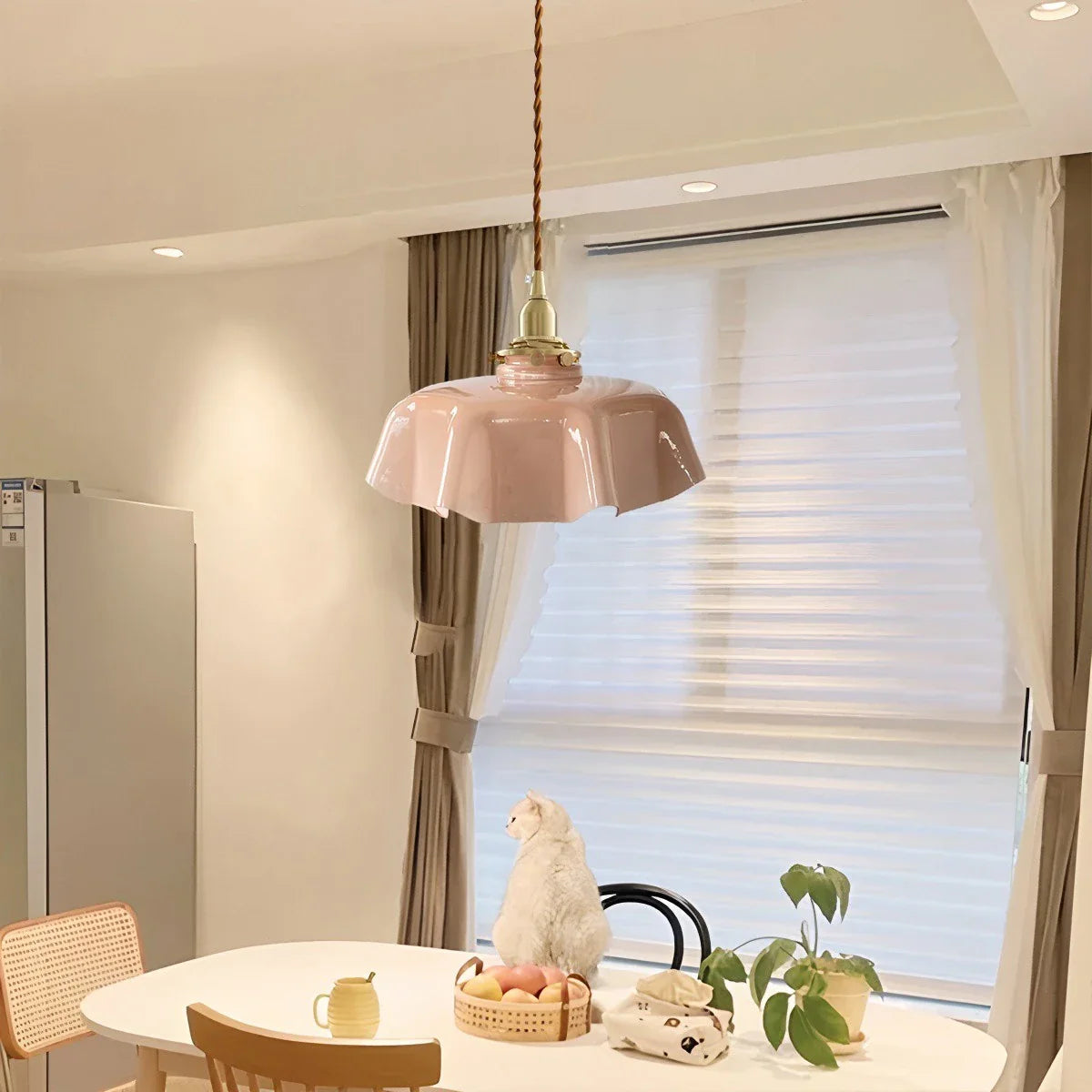 Feyran Retro Coloured Glass Pendant Light for Kitchen