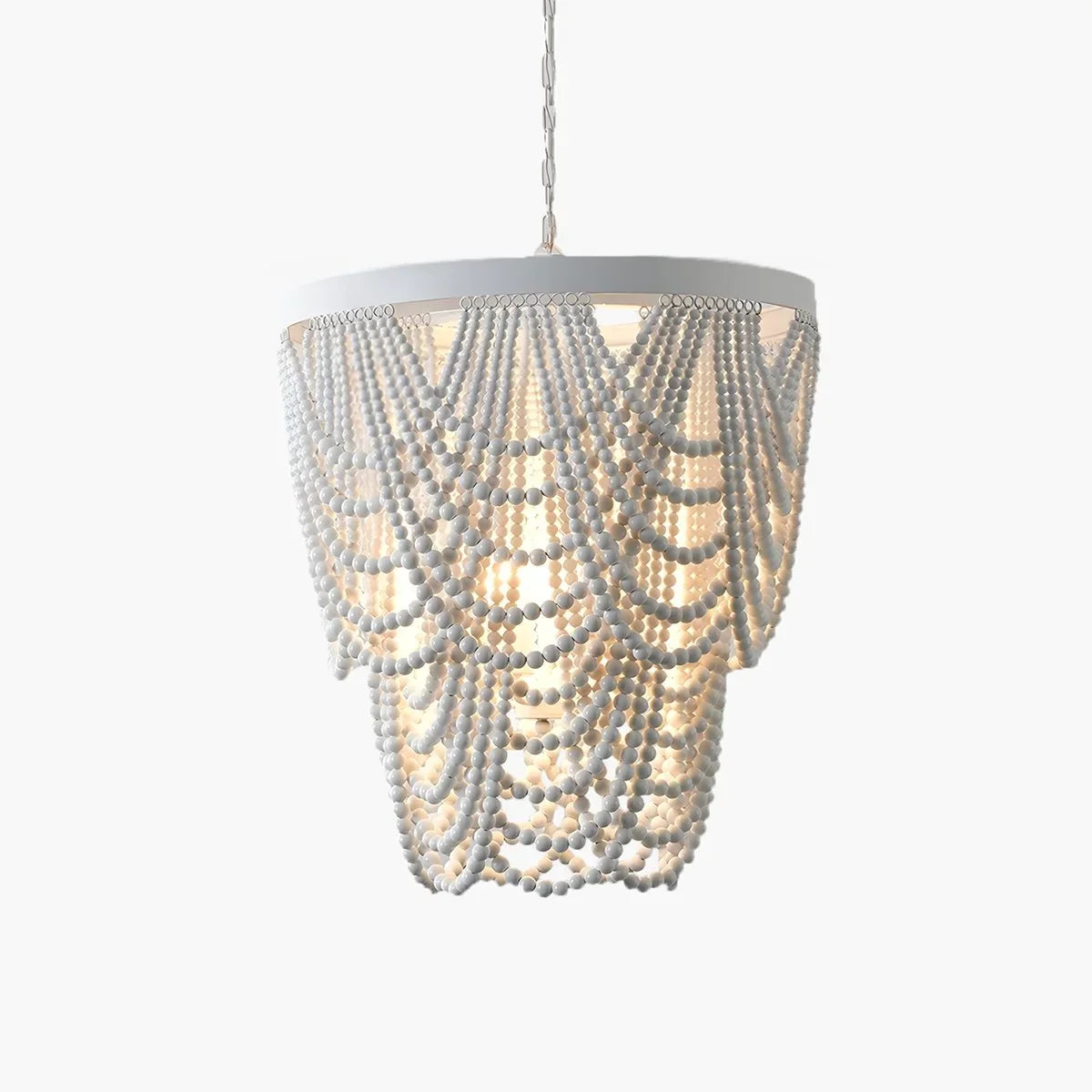 Feyran Retro Wooden Bead Chandelier for Dining Room