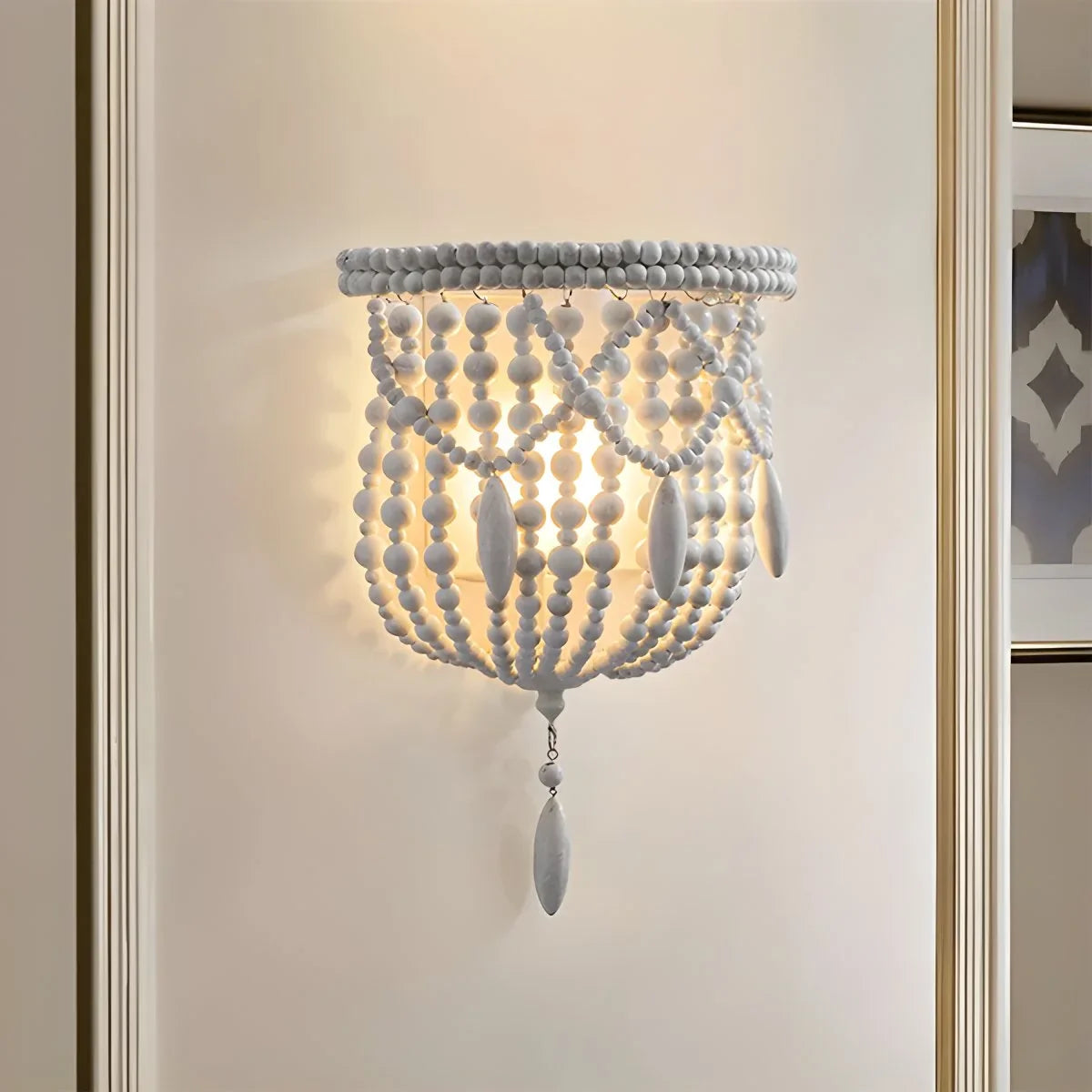 Feyran Retro Wooden Bead Chandelier for Dining Room