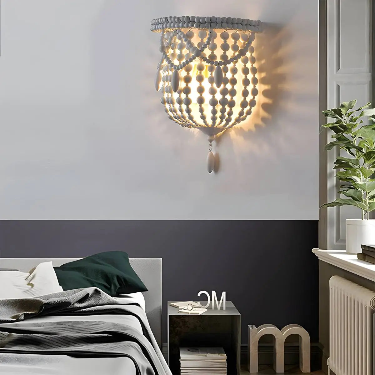 Feyran Retro Wooden Bead Chandelier for Dining Room