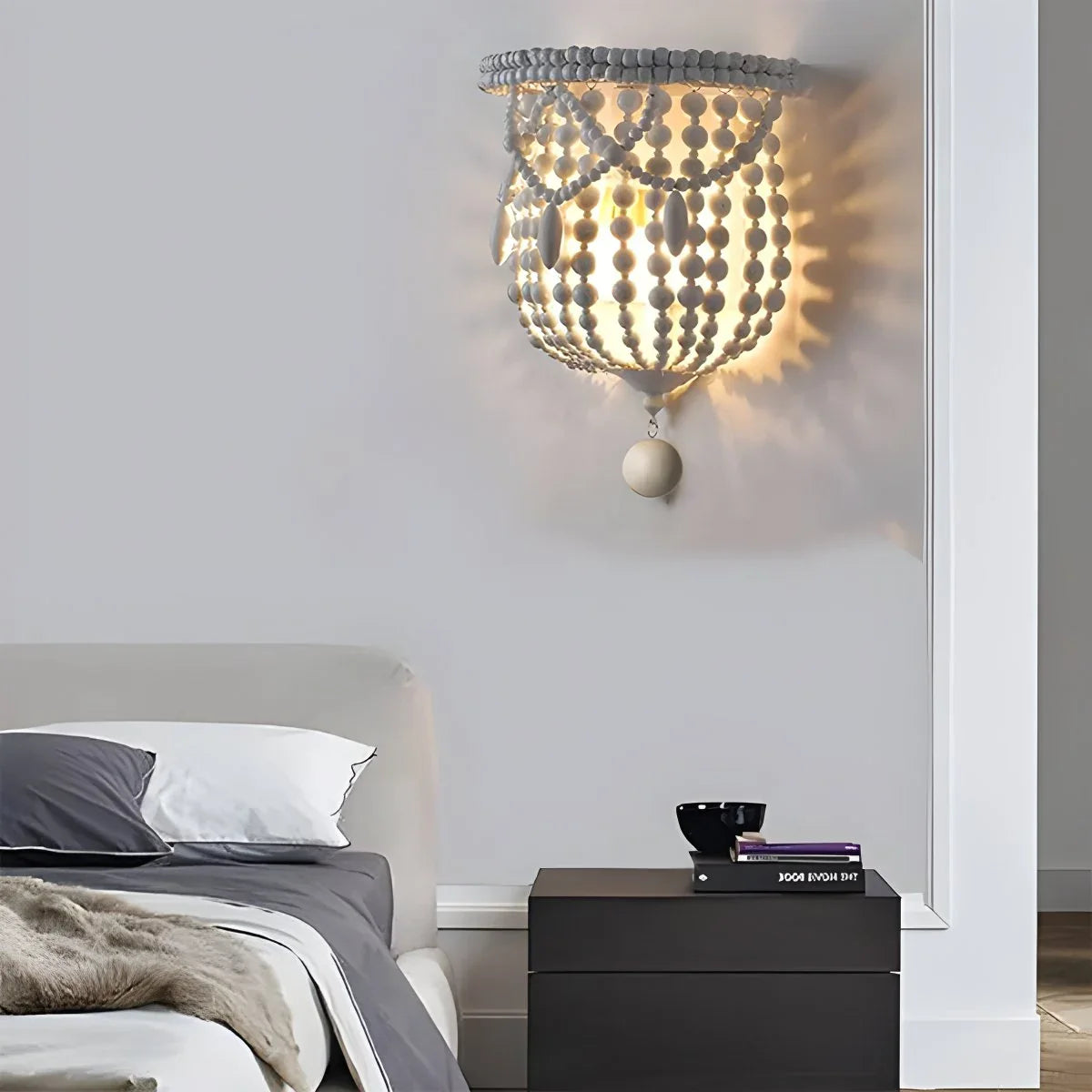 Feyran Retro Wooden Bead Chandelier for Dining Room