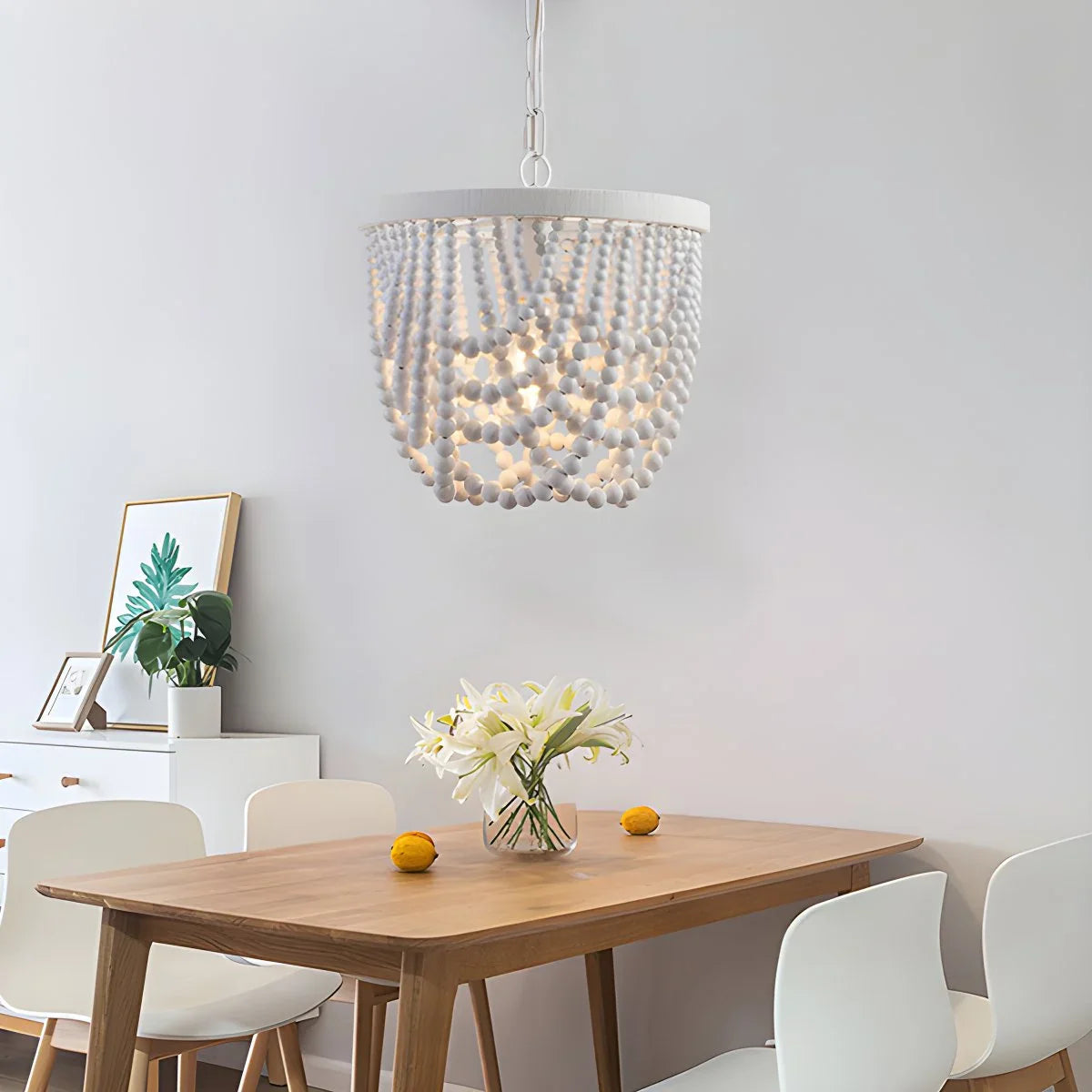 Feyran Retro Wooden Bead Chandelier for Dining Room