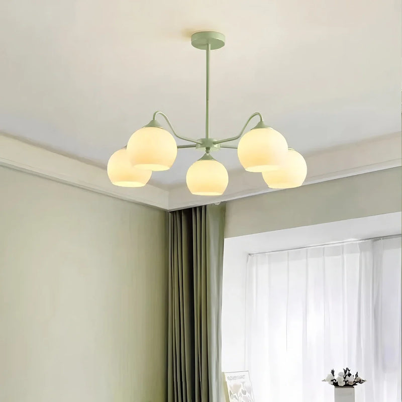 Feyran Ribbed Glass Matcha Chandelier