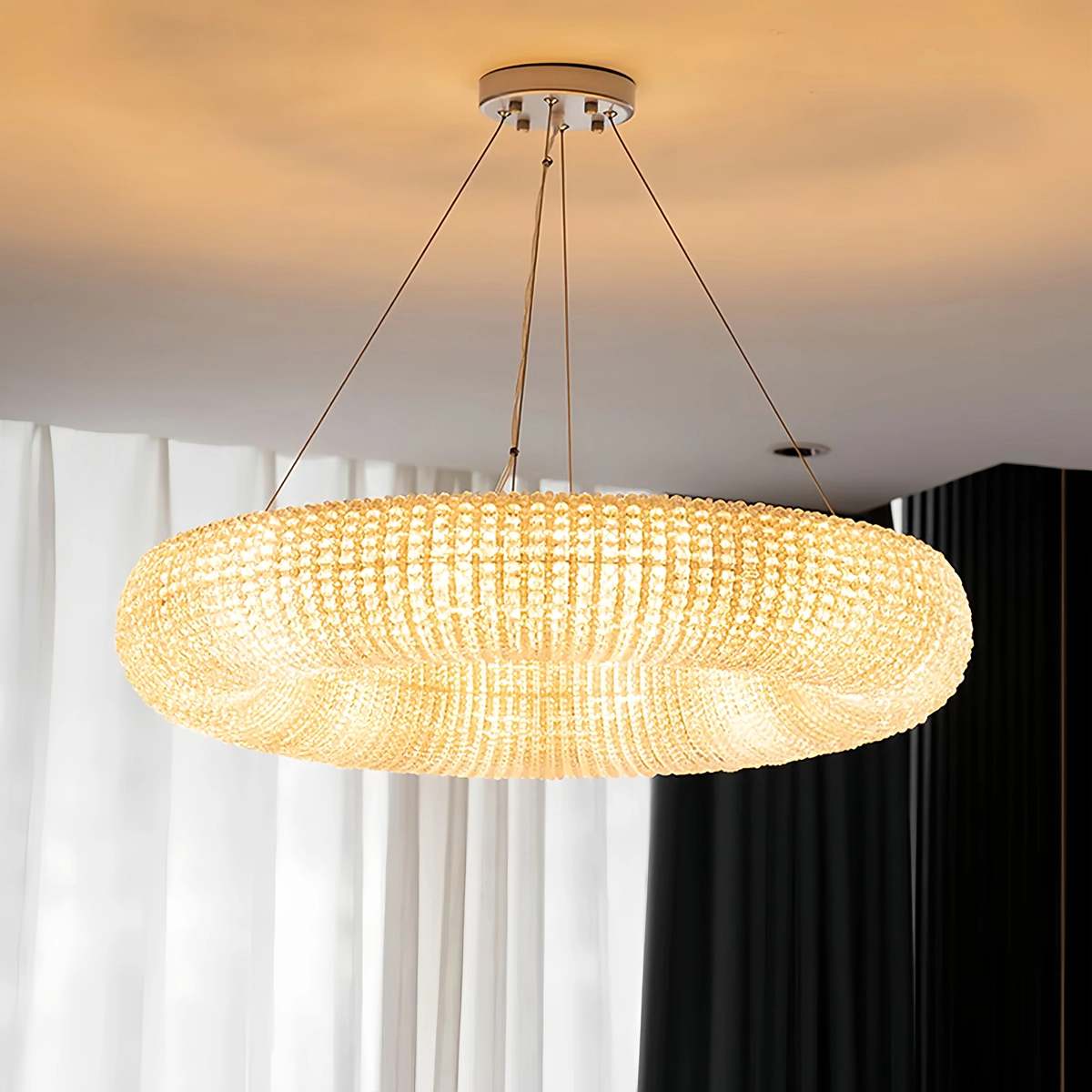 Feyran Riddle Round Crystal Led Ring Chandelier