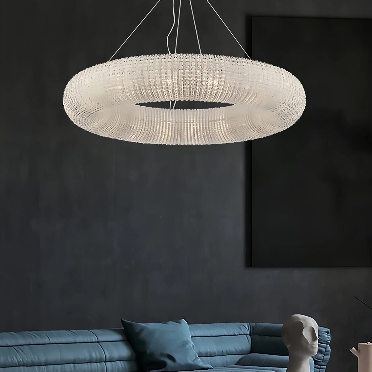 Feyran Riddle Round Crystal Led Ring Chandelier