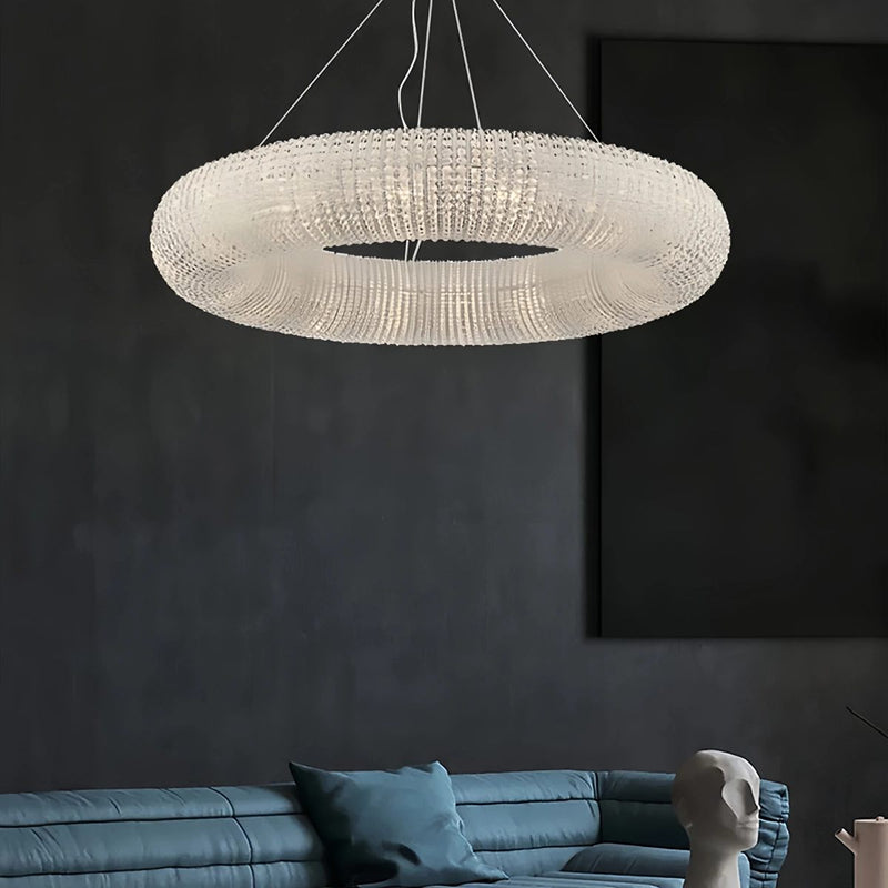 Feyran Riddle Round Crystal Led Ring Chandelier
