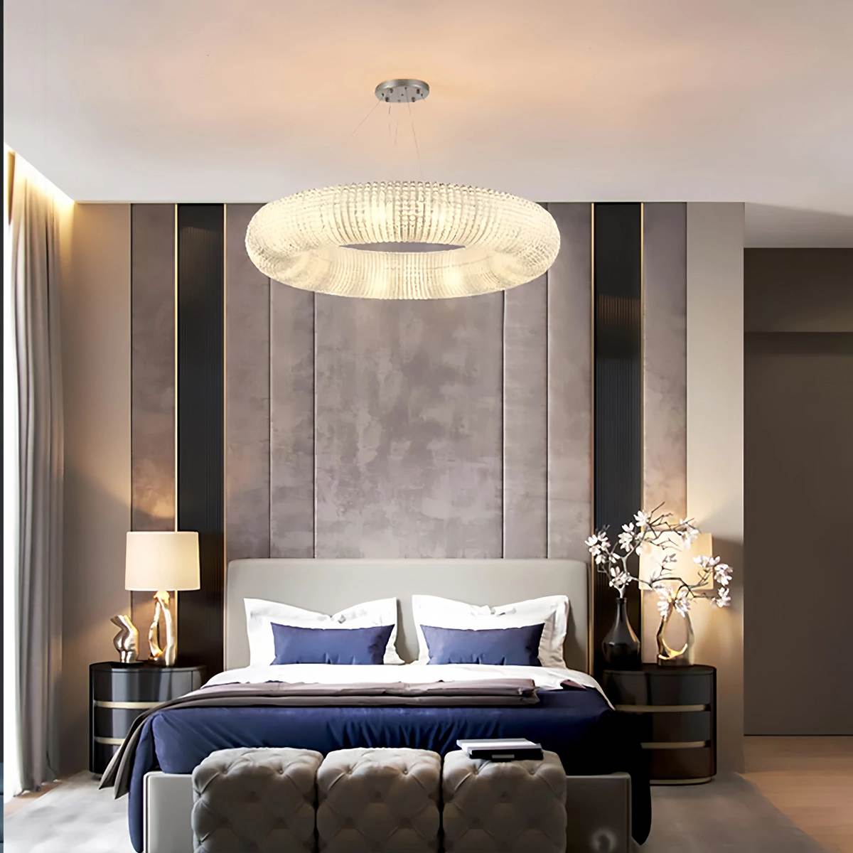 Feyran Riddle Round Crystal Led Ring Chandelier