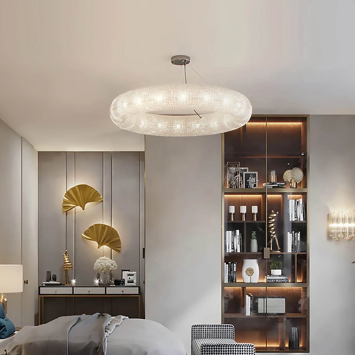 Feyran Riddle Round Crystal Led Ring Chandelier