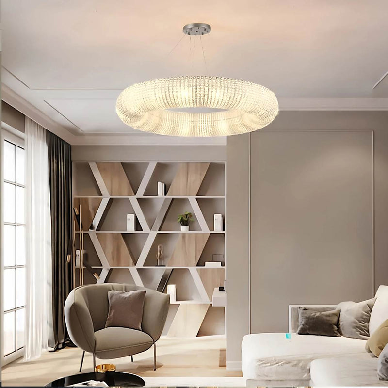 Feyran Riddle Round Crystal Led Ring Chandelier