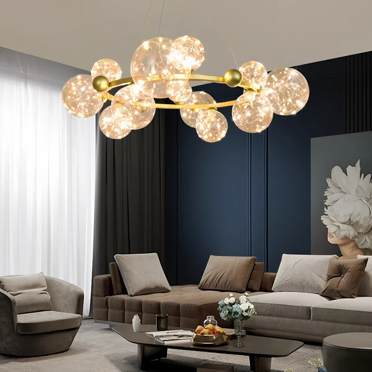 Feyran Robina Bubble Glass Chandelier for Living Room