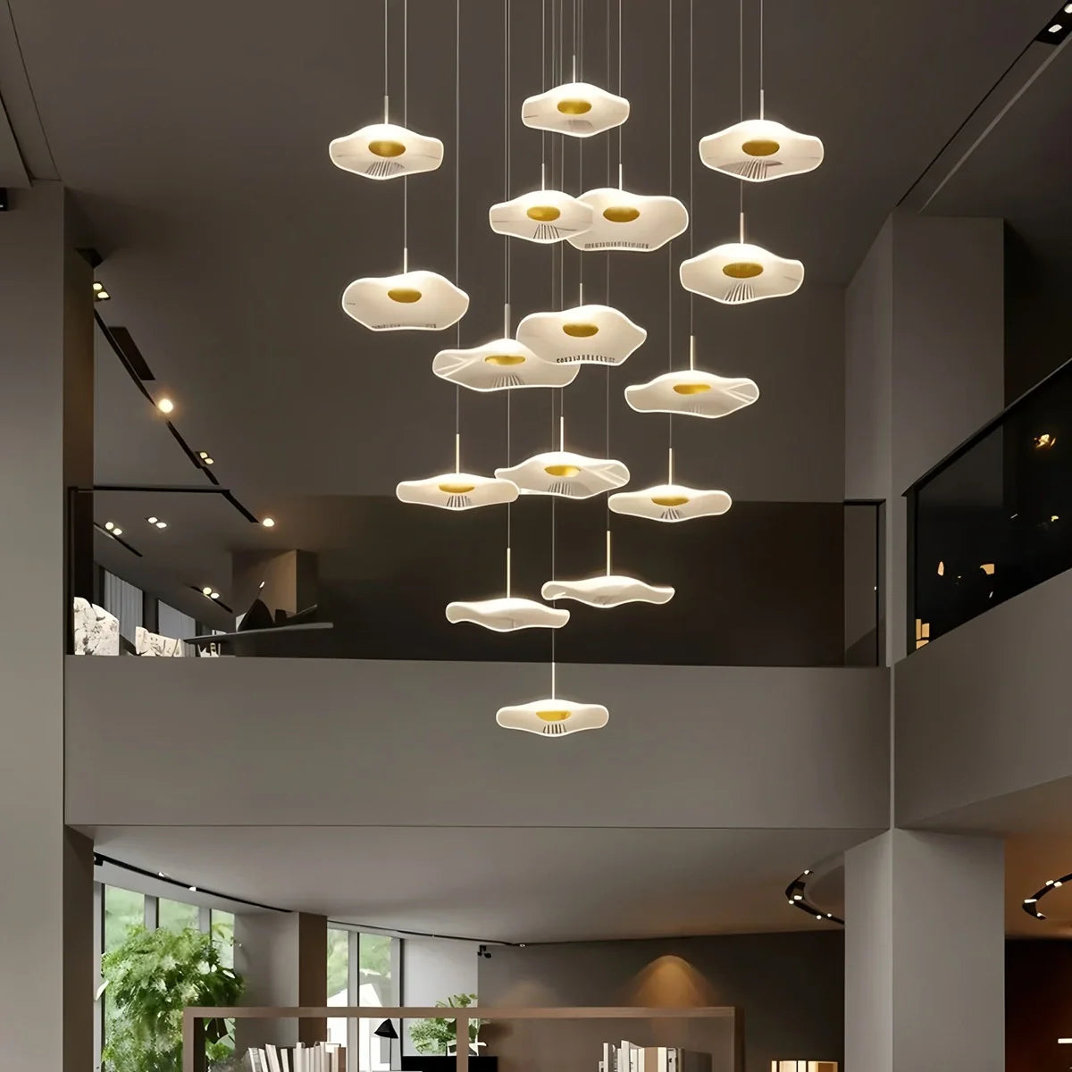 Feyran Rotasu Lotus Leaf Staircase Chandelier