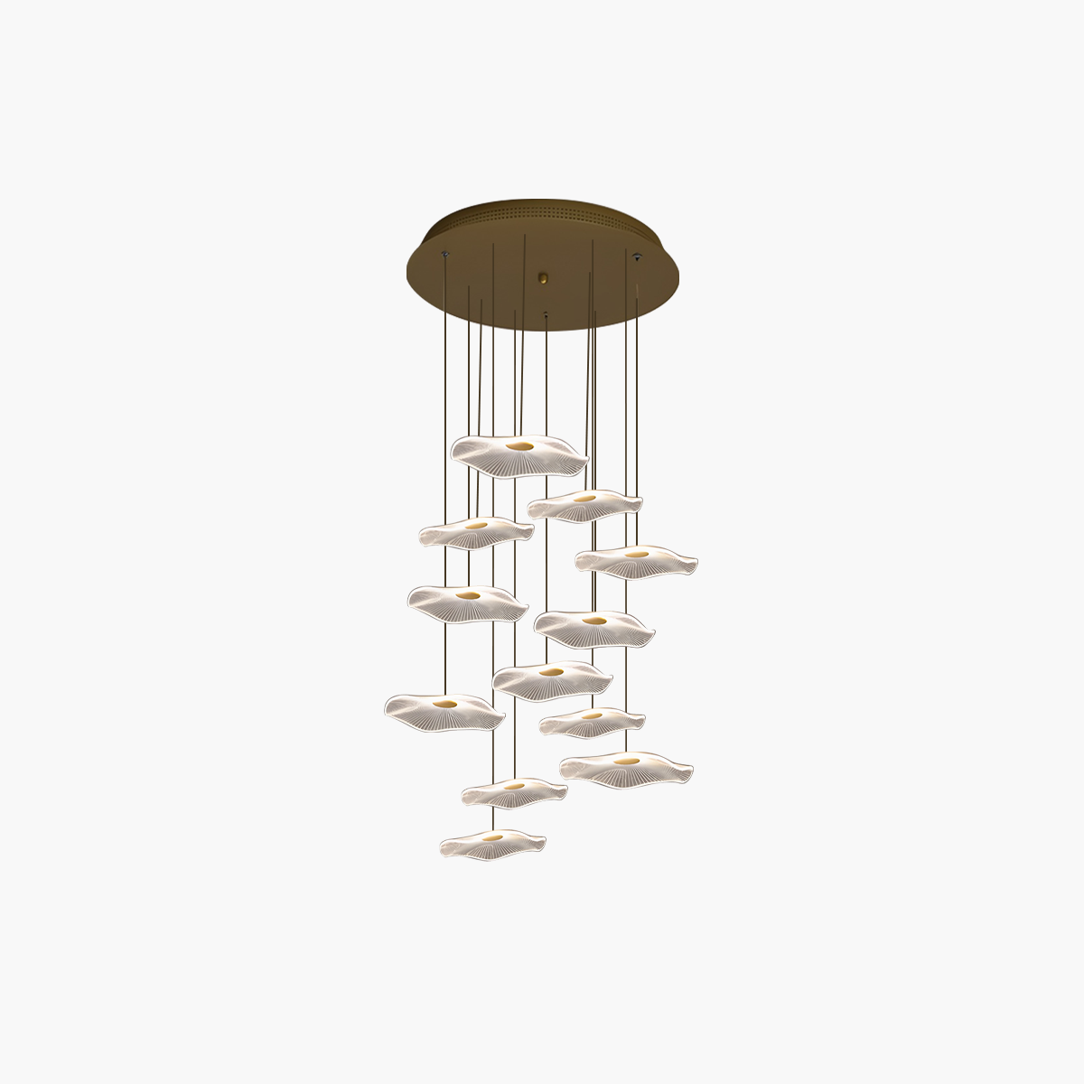 Feyran Rotasu Lotus Leaf Staircase Chandelier
