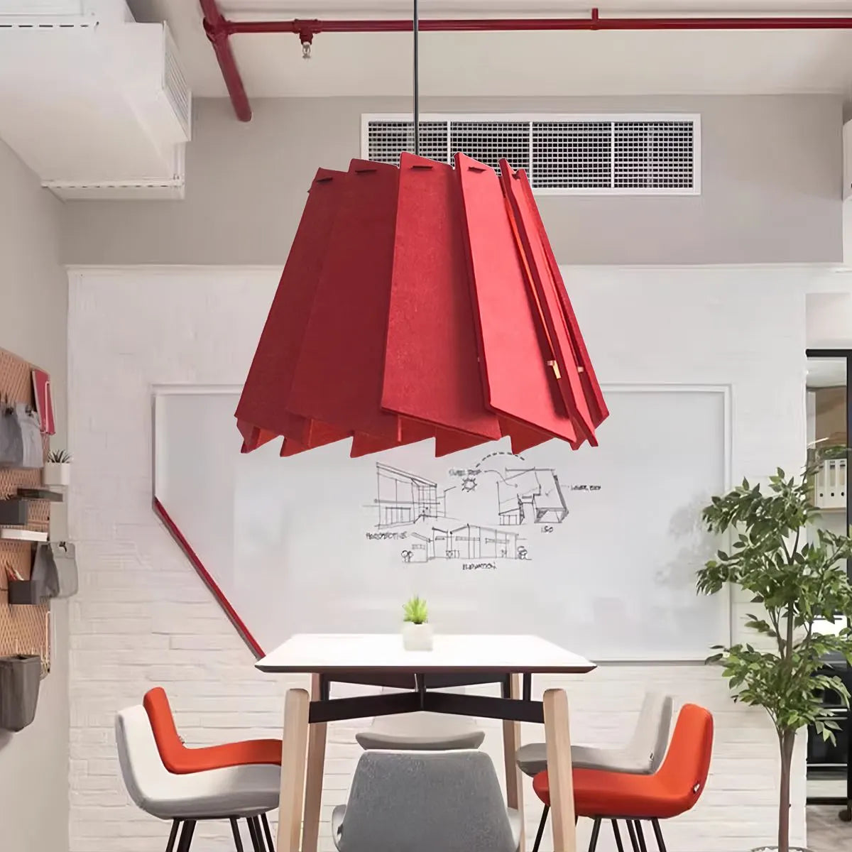 Feyran Rotating Leaf Acoustic Pendant Light for Living Room Office