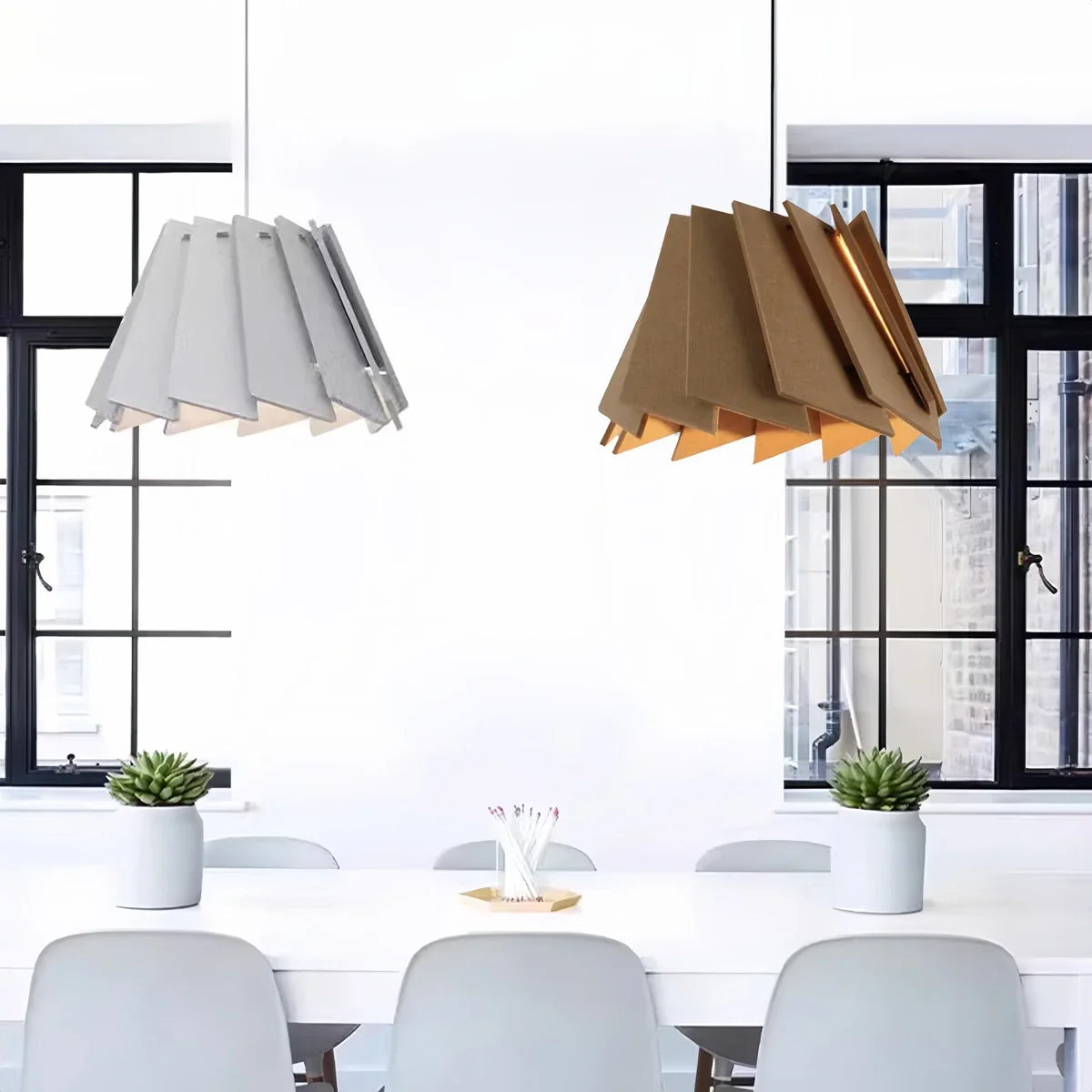 Feyran Rotating Leaf Acoustic Pendant Light for Living Room Office