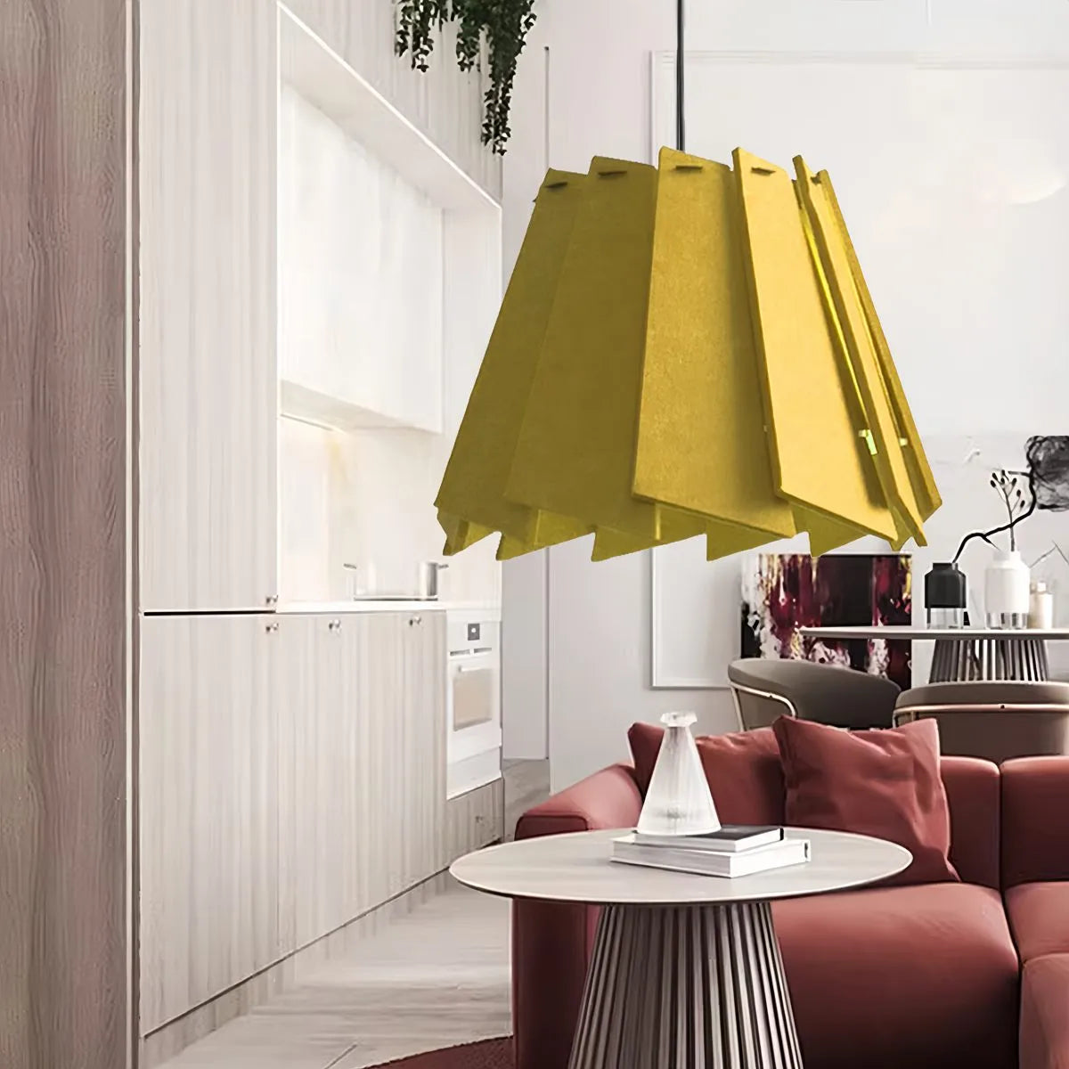 Feyran Rotating Leaf Acoustic Pendant Light for Living Room Office