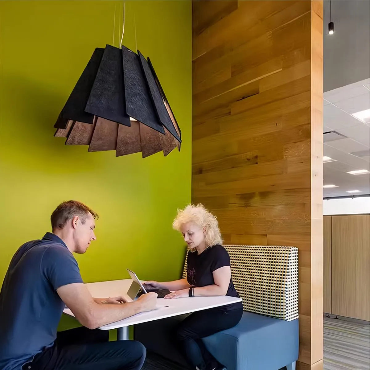 Feyran Rotating Leaf Acoustic Pendant Light for Living Room Office
