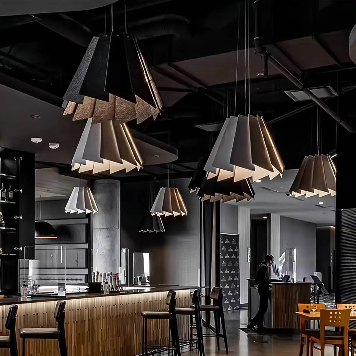 Feyran Rotating Leaf Acoustic Pendant Light for Living Room Office