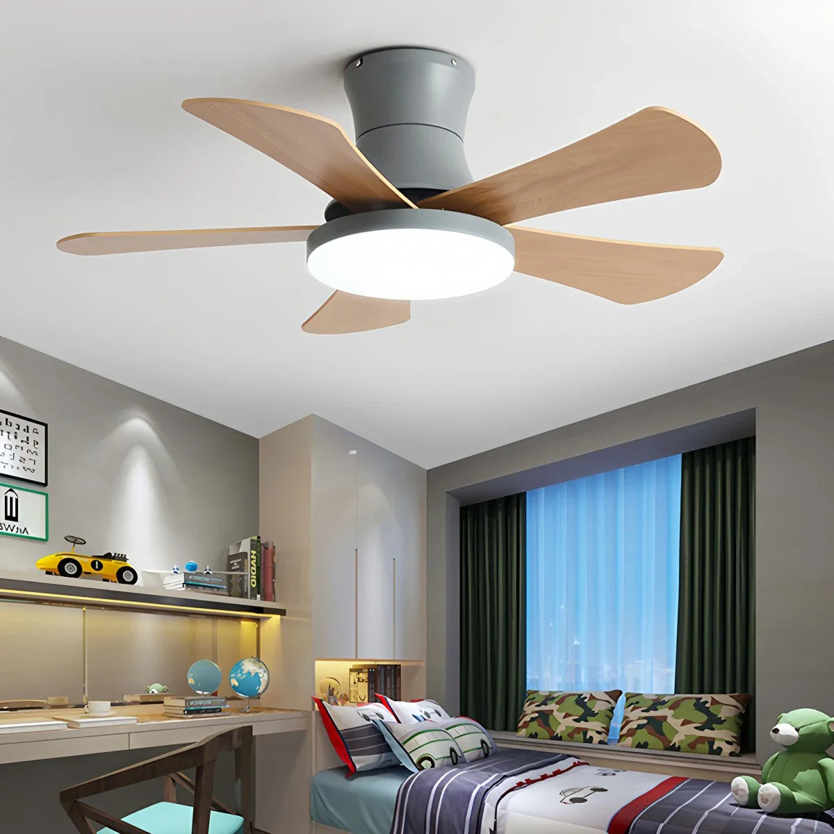 Feyran Scandi Low Profile Ceiling Fan with Light