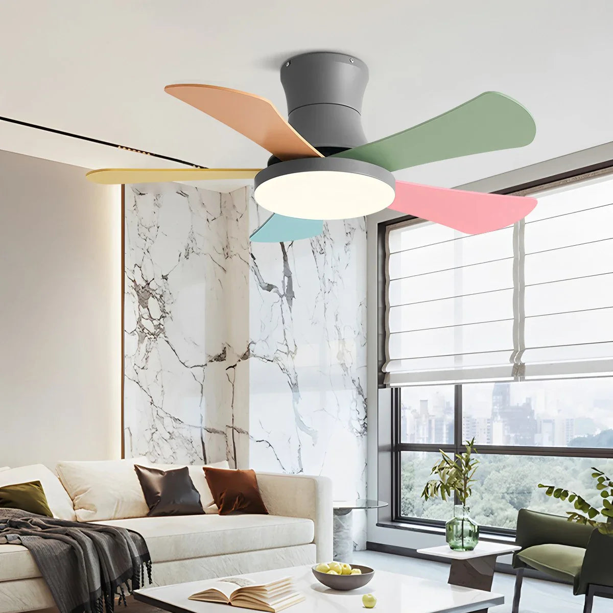 Feyran Scandi Low Profile Ceiling Fan with Light