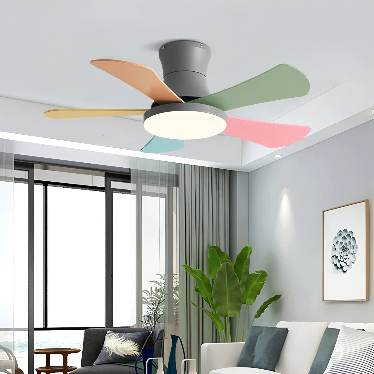Feyran Scandi Low Profile Ceiling Fan with Light