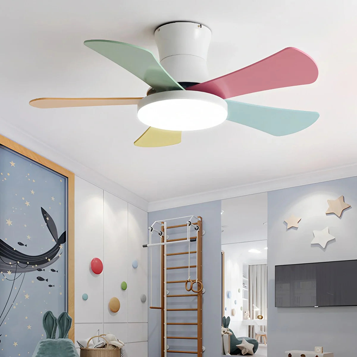 Feyran Scandi Low Profile Ceiling Fan with Light
