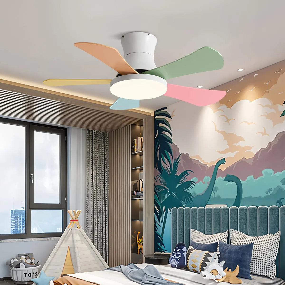 Feyran Scandi Low Profile Ceiling Fan with Light