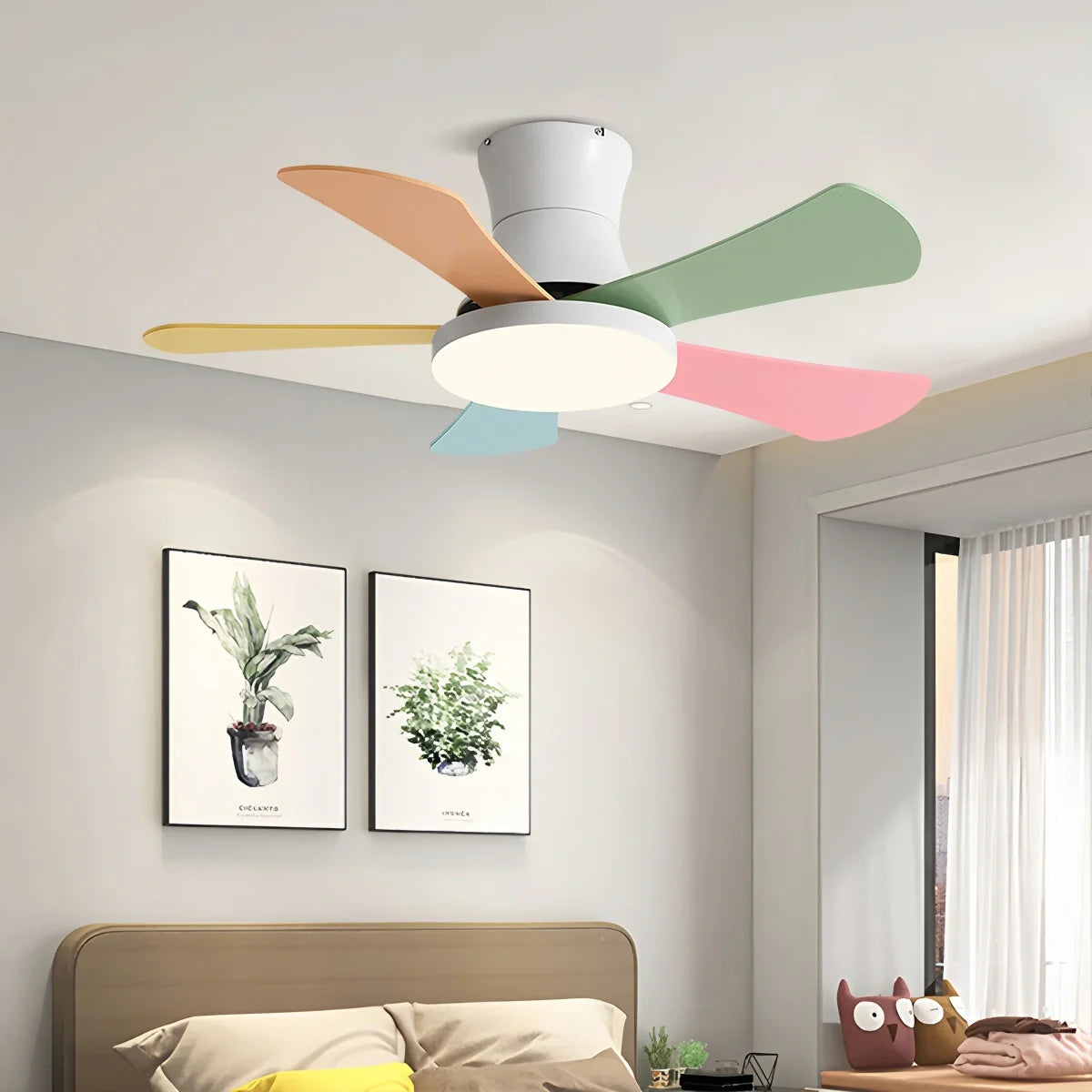 Feyran Scandi Low Profile Ceiling Fan with Light