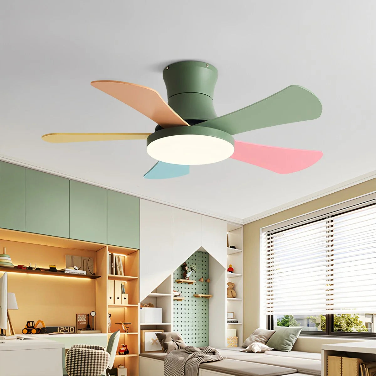 Feyran Scandi Low Profile Ceiling Fan with Light
