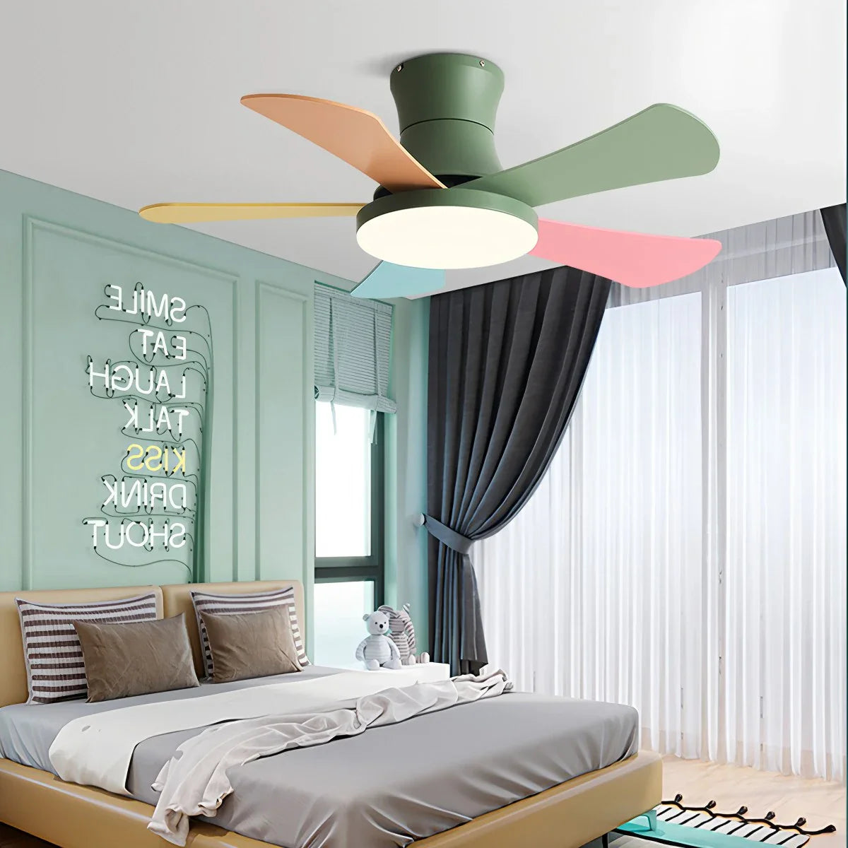 Feyran Scandi Low Profile Ceiling Fan with Light