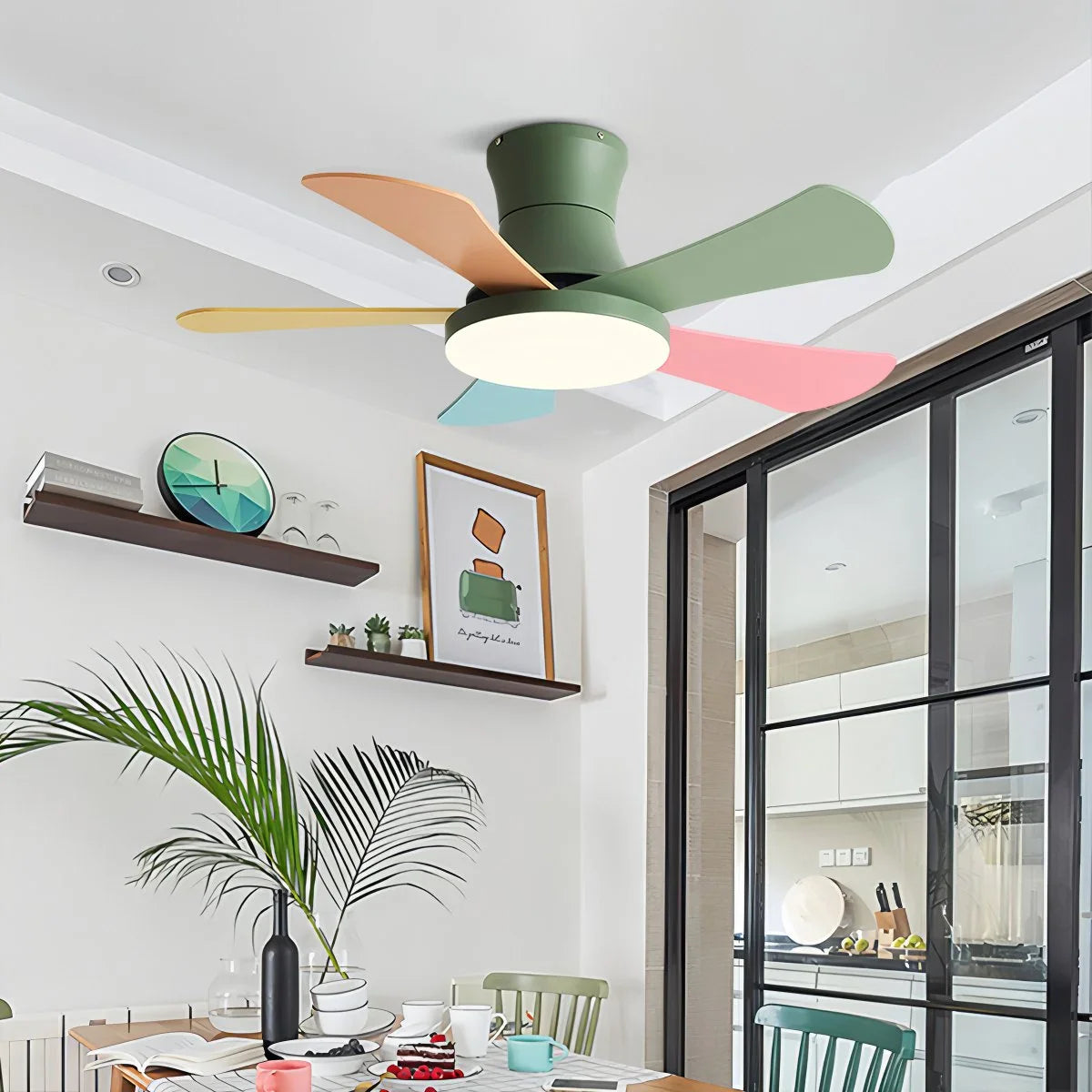 Feyran Scandi Low Profile Ceiling Fan with Light