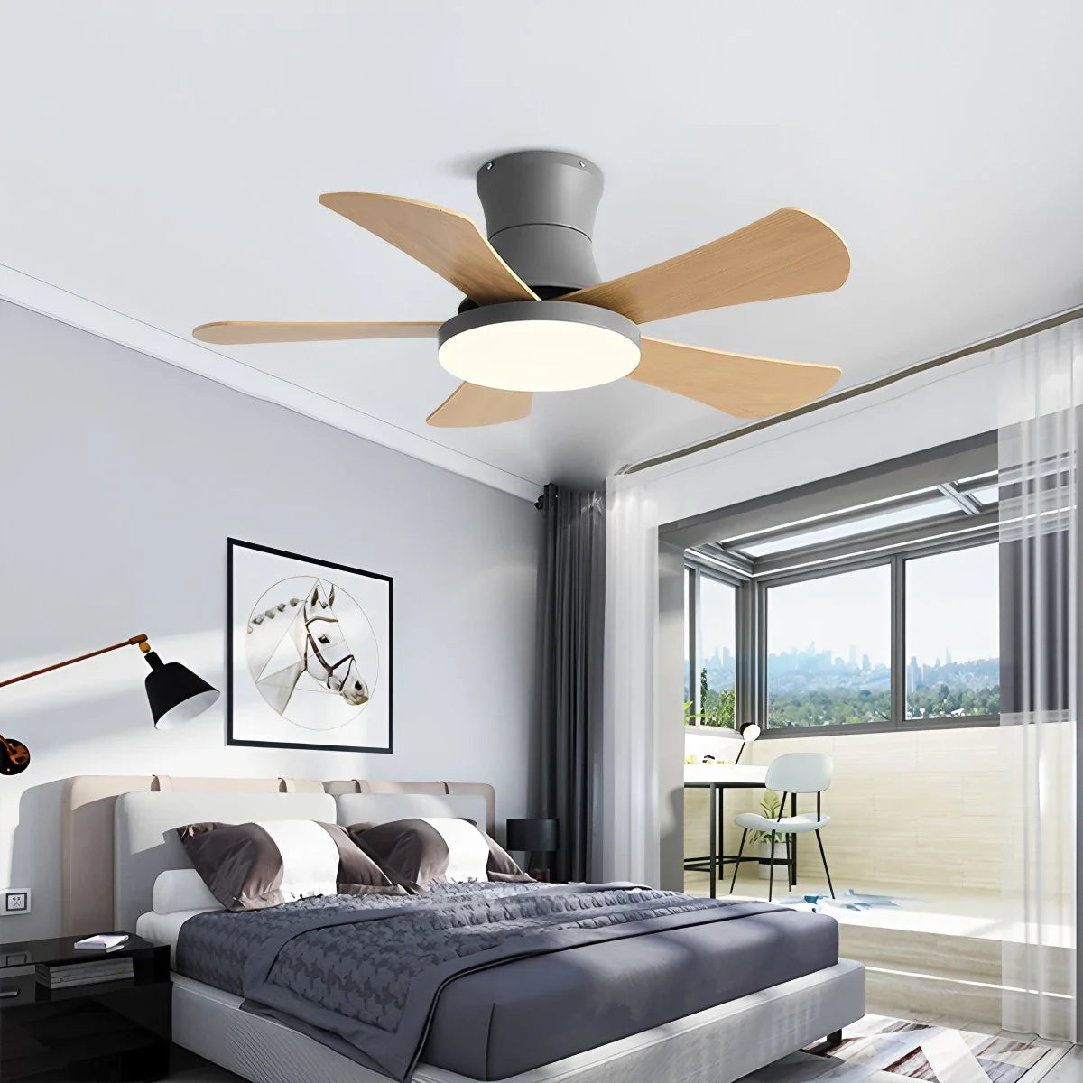 Feyran Scandi Low Profile Ceiling Fan with Light