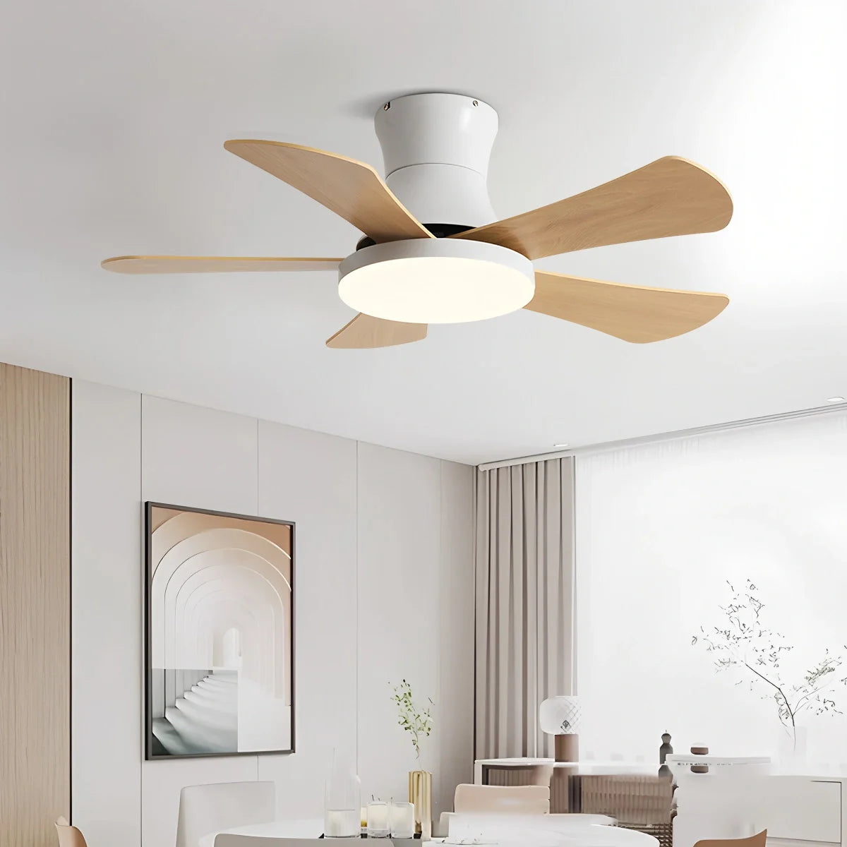Feyran Scandi Low Profile Ceiling Fan with Light