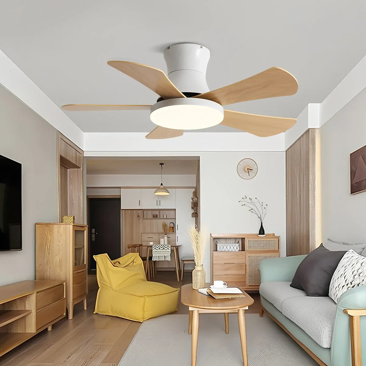 Feyran Scandi Low Profile Ceiling Fan with Light