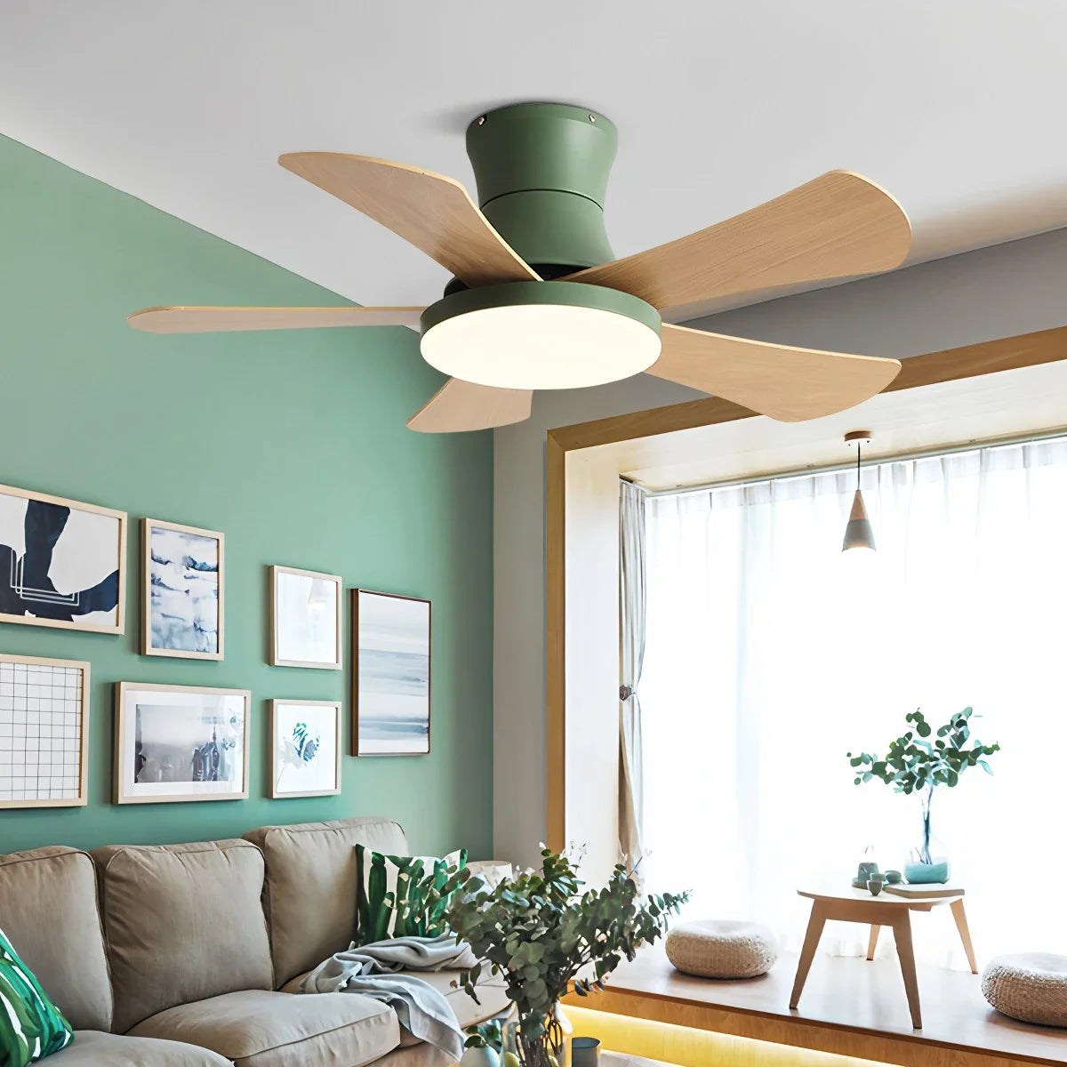 Feyran Scandi Low Profile Ceiling Fan with Light
