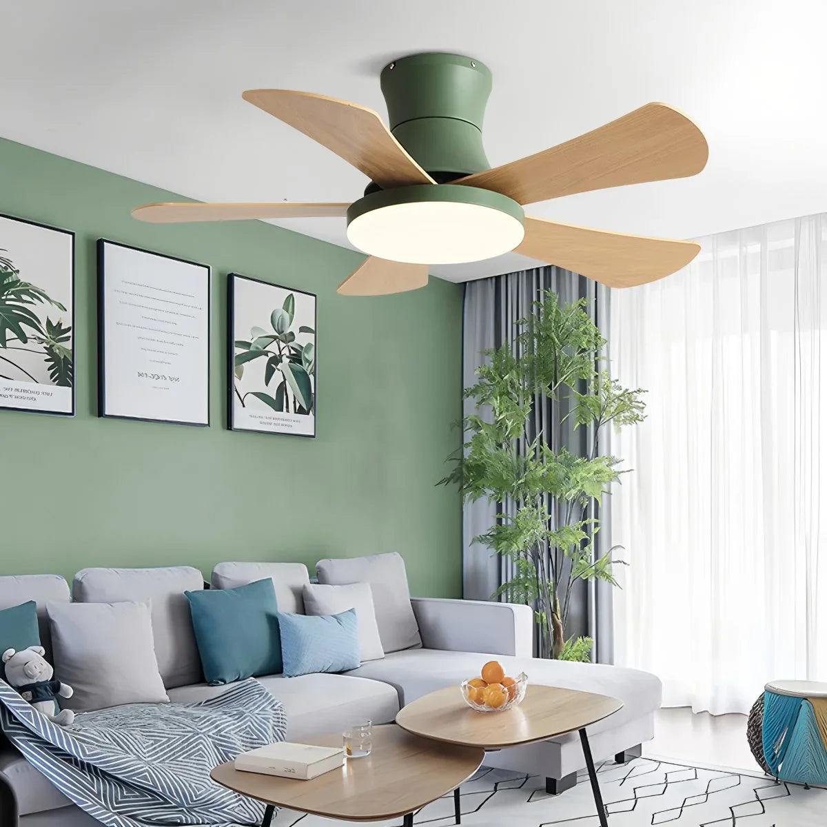 Feyran Scandi Low Profile Ceiling Fan with Light