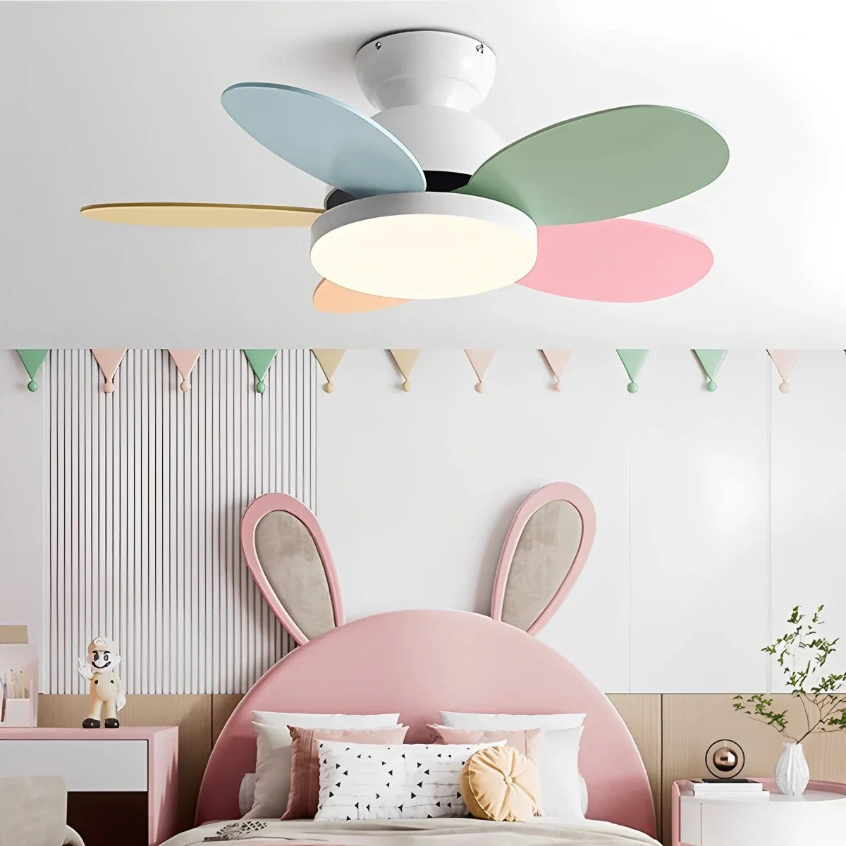 Feyran Scandi Wood Ceiling Fan Lamp for Children’s Room