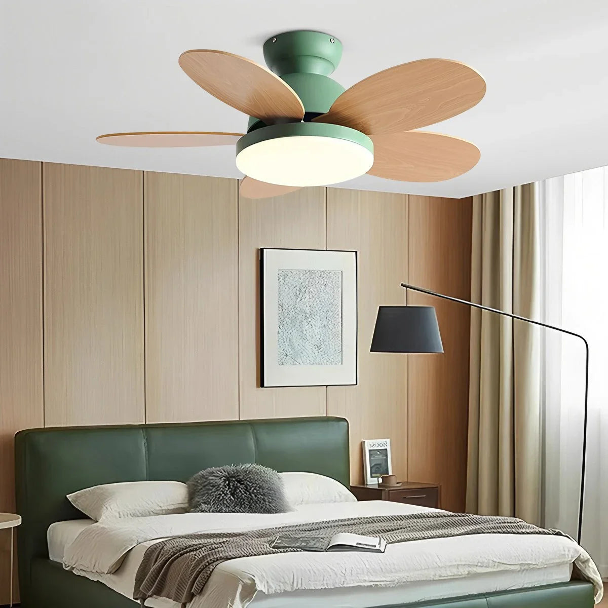 Feyran Scandi Wood Ceiling Fan Lamp for Children’s Room
