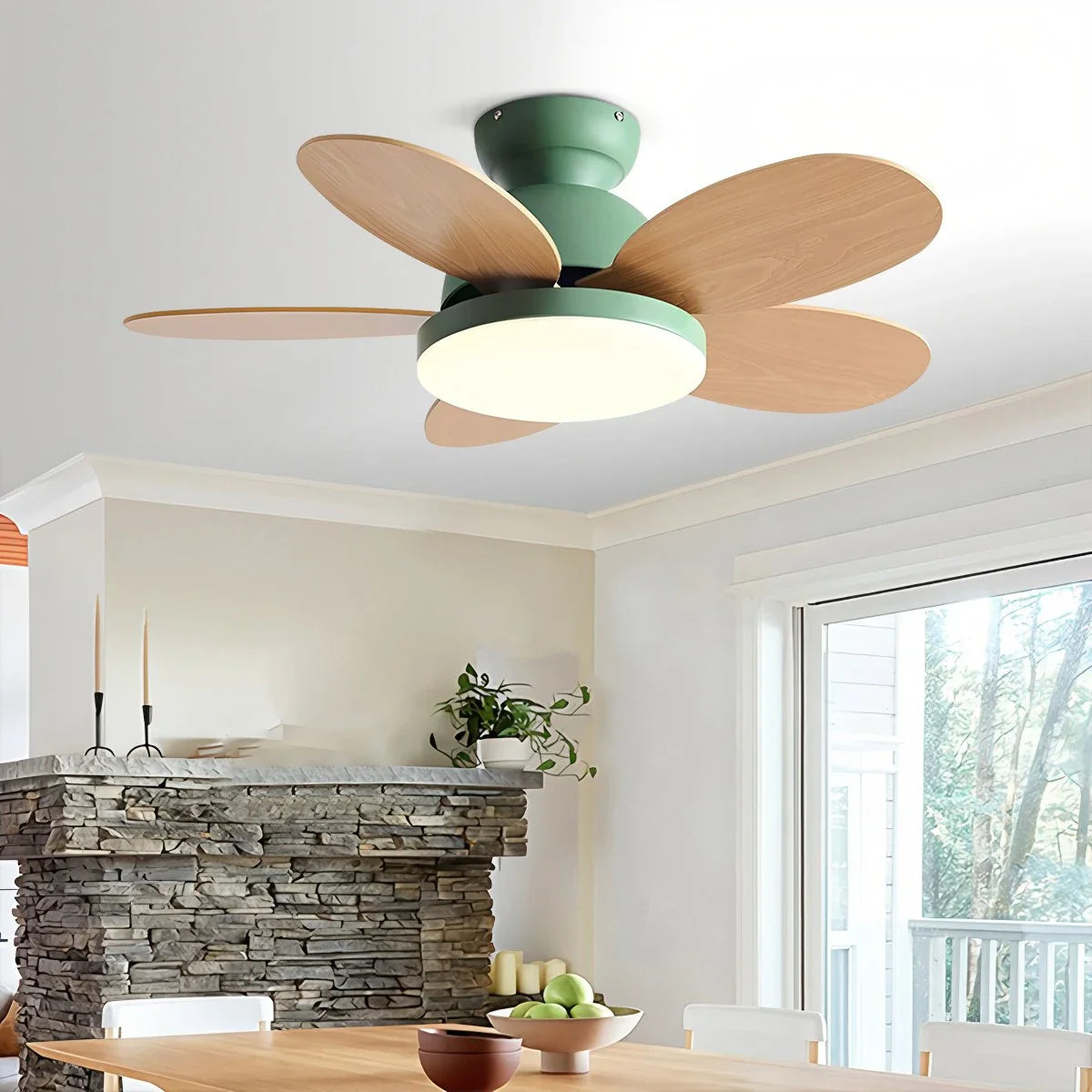 Feyran Scandi Wood Ceiling Fan Lamp for Children’s Room