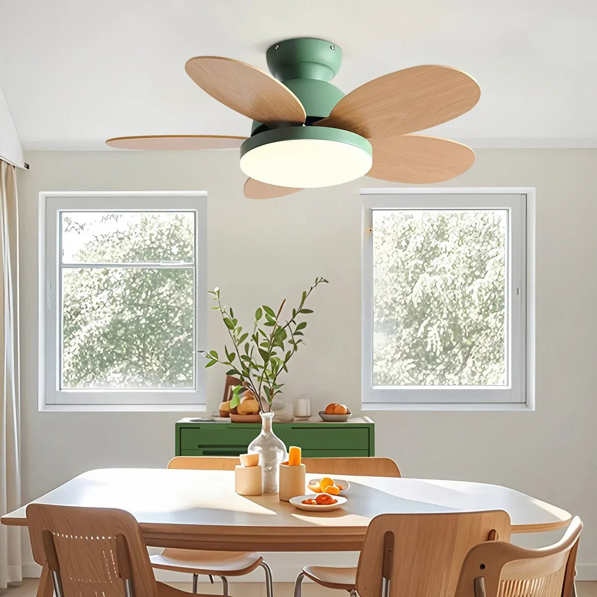 Feyran Scandi Wood Ceiling Fan Lamp for Children’s Room