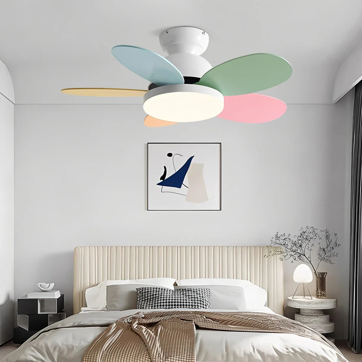 Feyran Scandi Wood Ceiling Fan Lamp for Children’s Room
