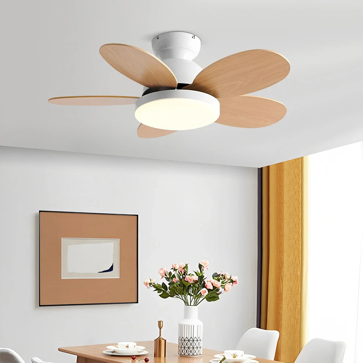 Feyran Scandi Wood Ceiling Fan Lamp for Children’s Room