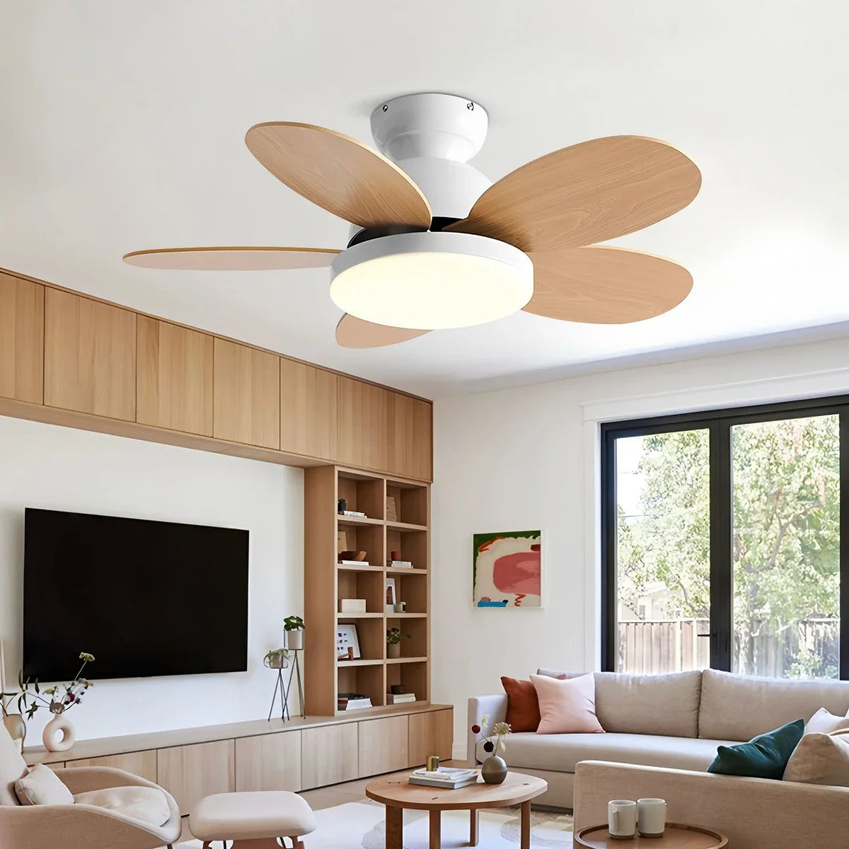 Feyran Scandi Wood Ceiling Fan Lamp for Children’s Room