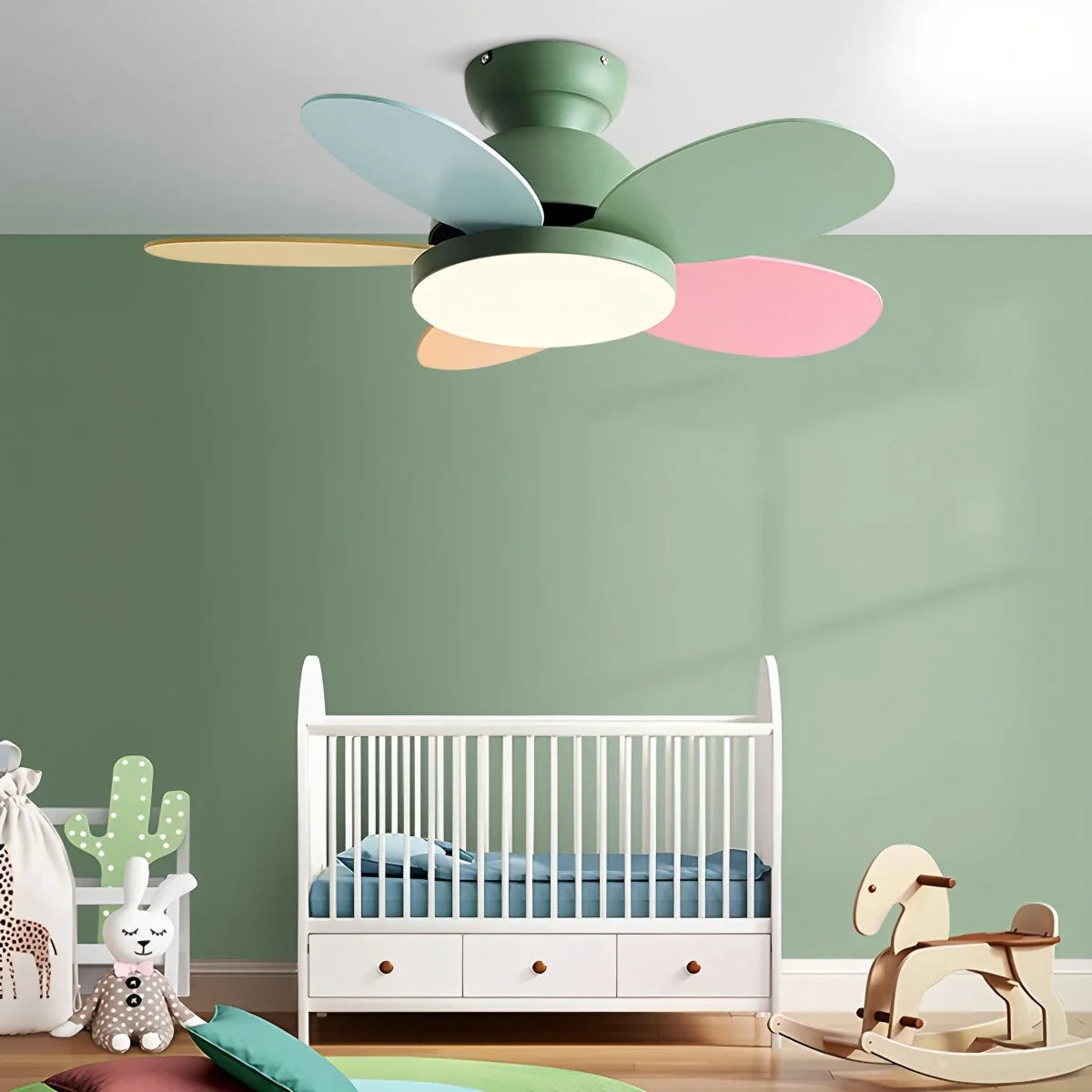 Feyran Scandi Wood Ceiling Fan Lamp for Children’s Room