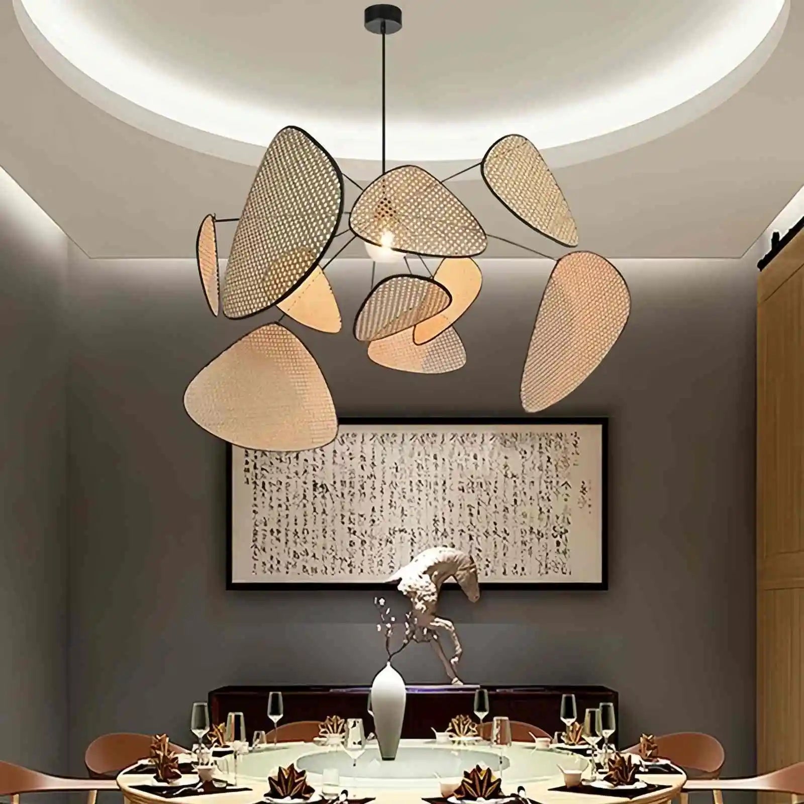 Feyran Screen Cannage Suspension Chandelier