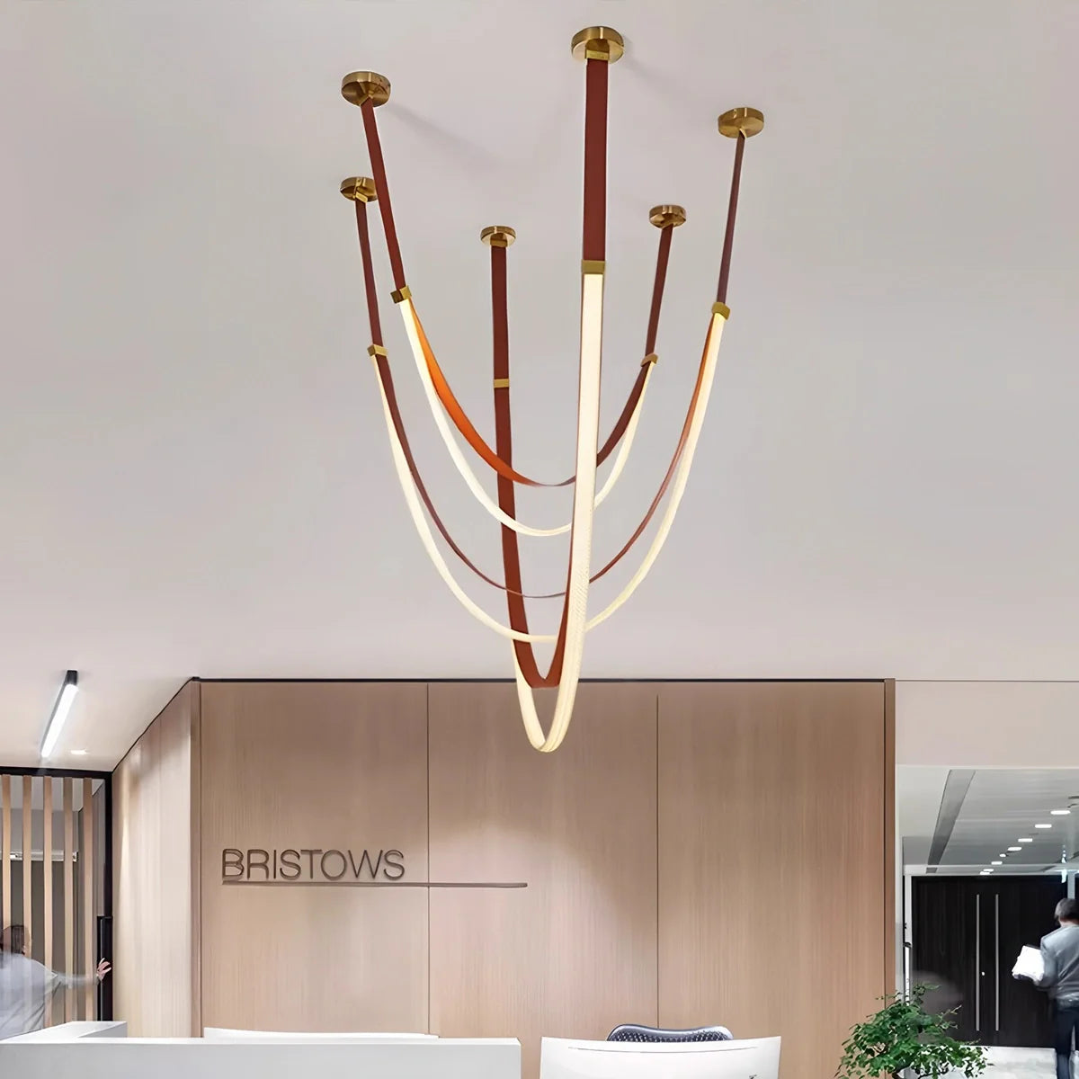 Feyran Shalom Leather Chandelier for Staircase